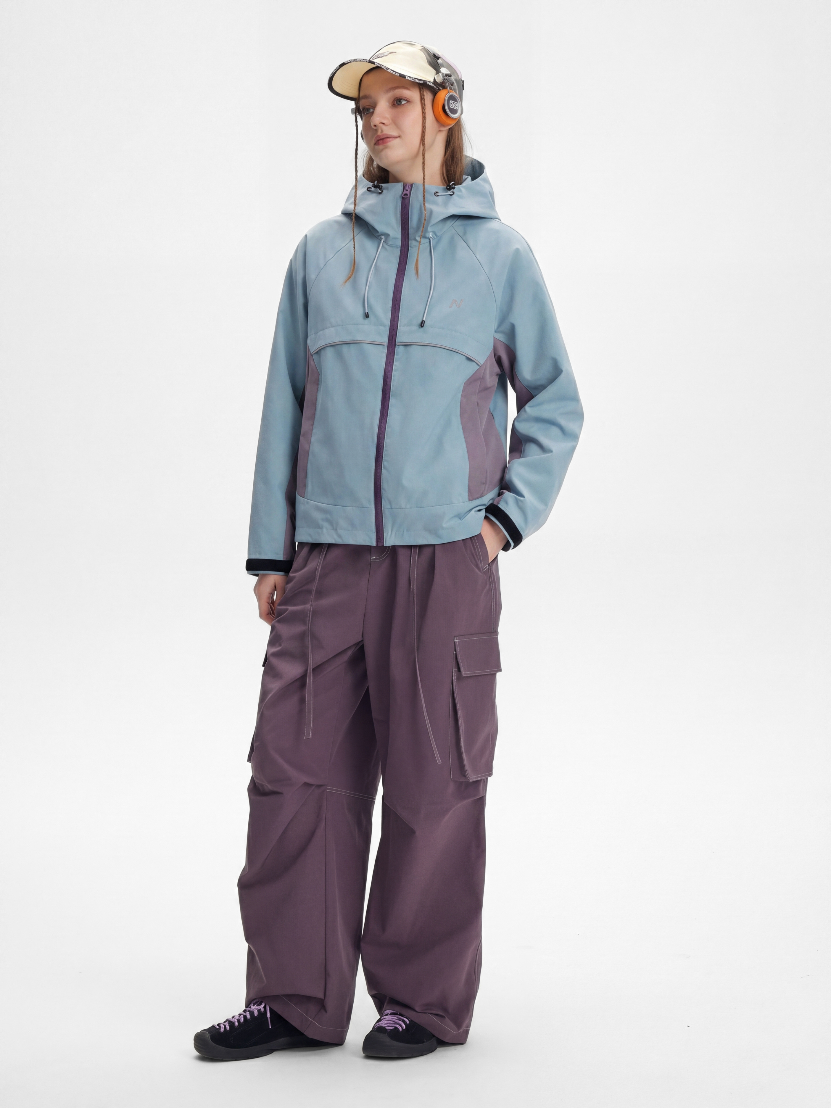AlpineClimb - Women's Water-Repellent Cropped Hooded Shell Jacket