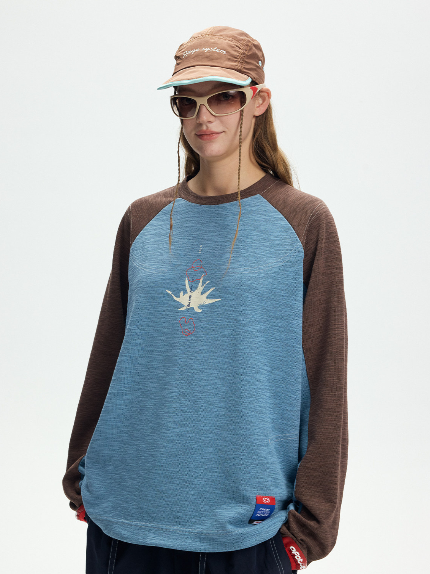 Balance - Women's Contrast Raglan Sleeve Oversized Long sleeves