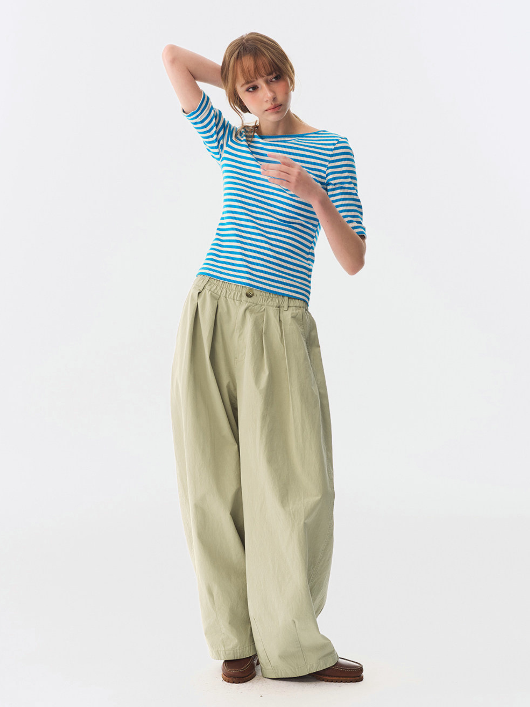 Limber - Women's Stretch Slim-Fit Half Sleeve Knit T-Shirt