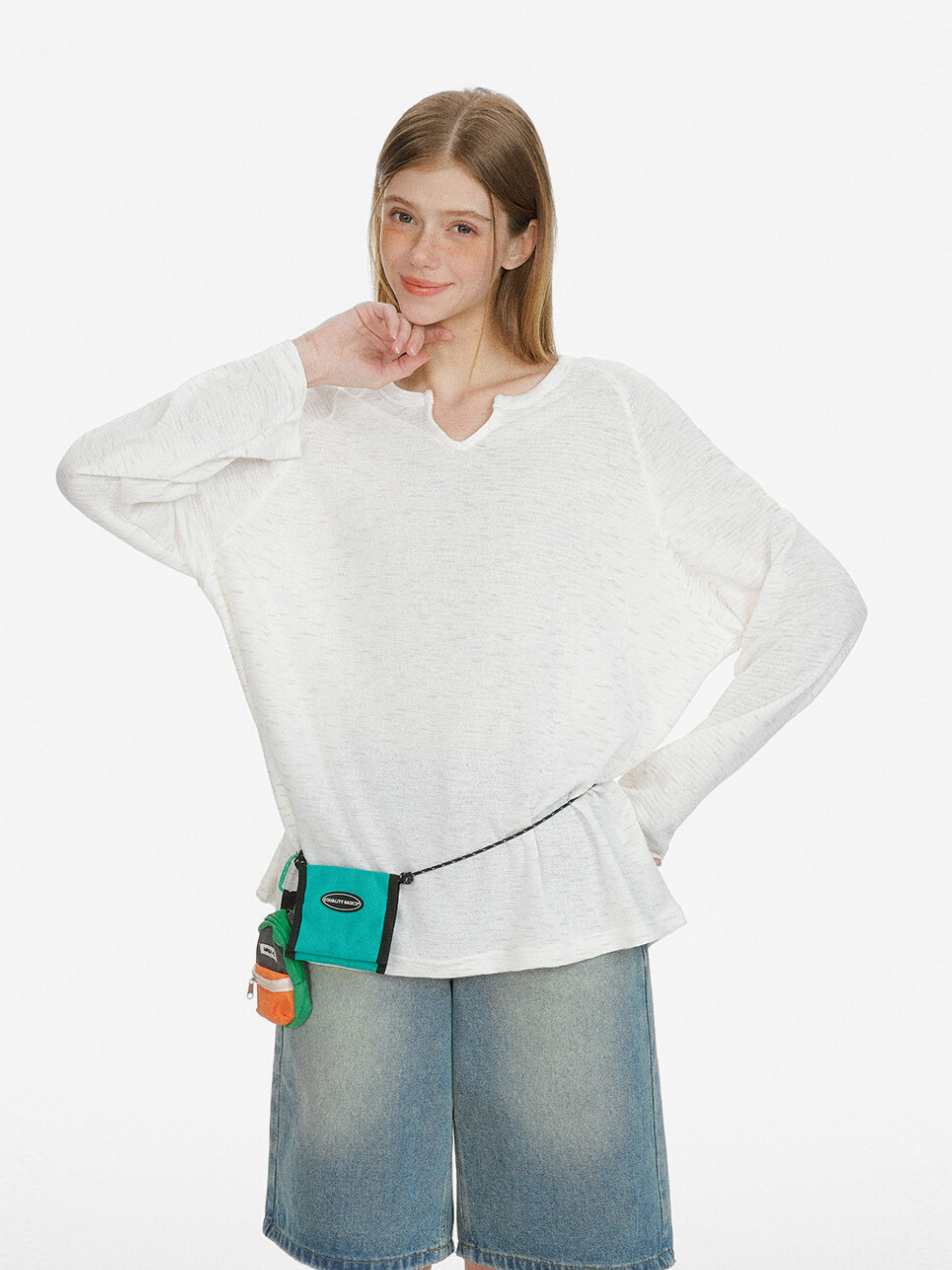 Ravencleaver - Women's Lightweight V-Neck Cooling Knit Long Sleeve