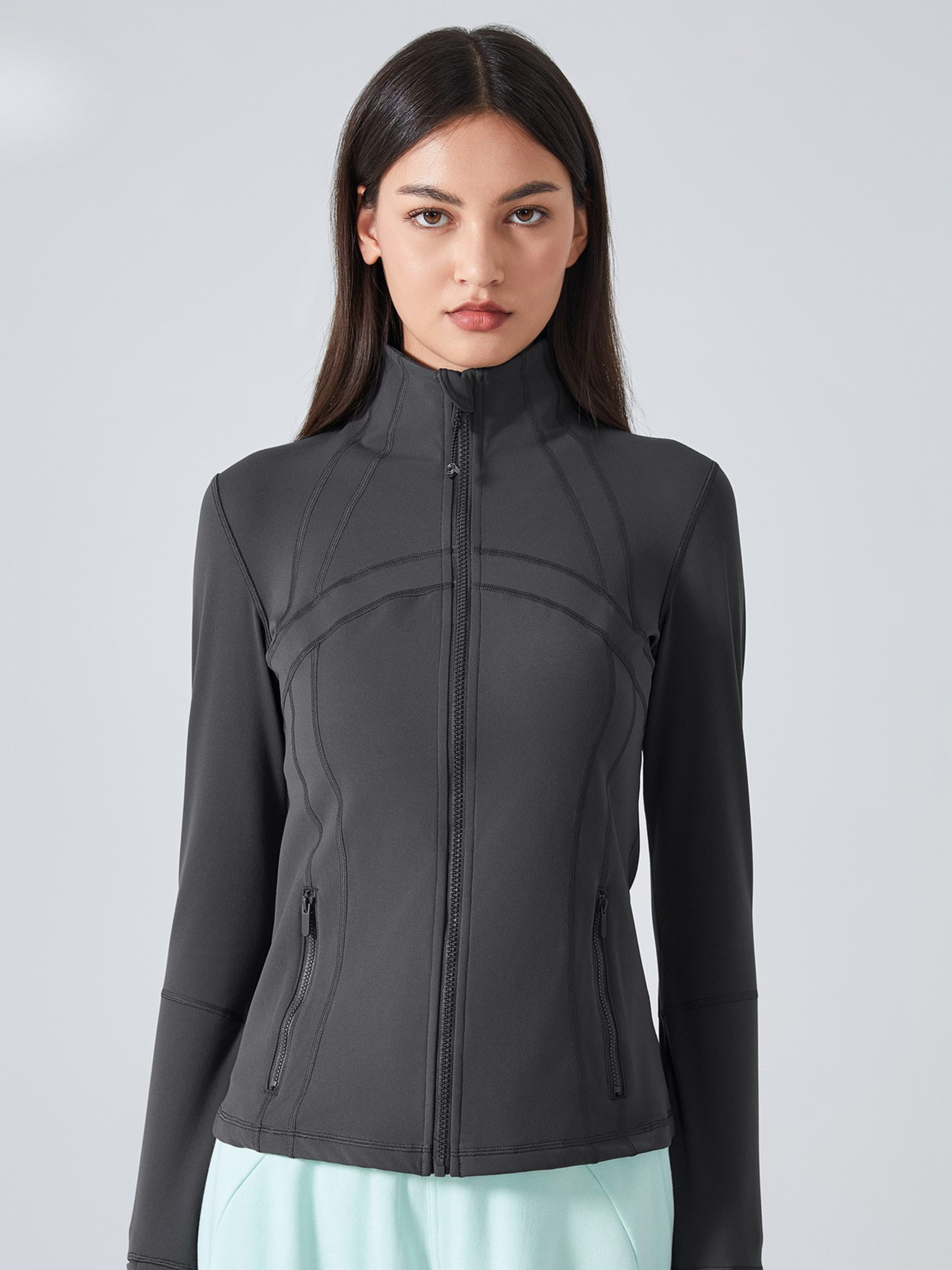 MesaPeak - Women's Fleece-Lined Slim-Fit Yoga Jacket with Thumbholes GONGGAR SPORTS