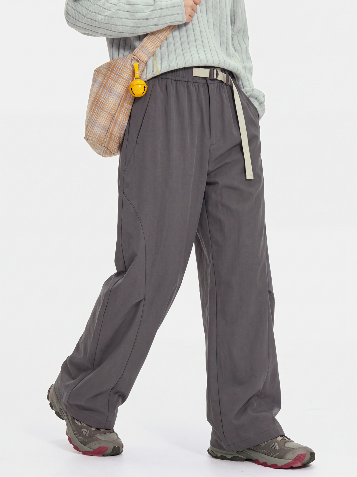 FlipMist - Stretch Elastic-Waist Straight-Leg Utility Pants