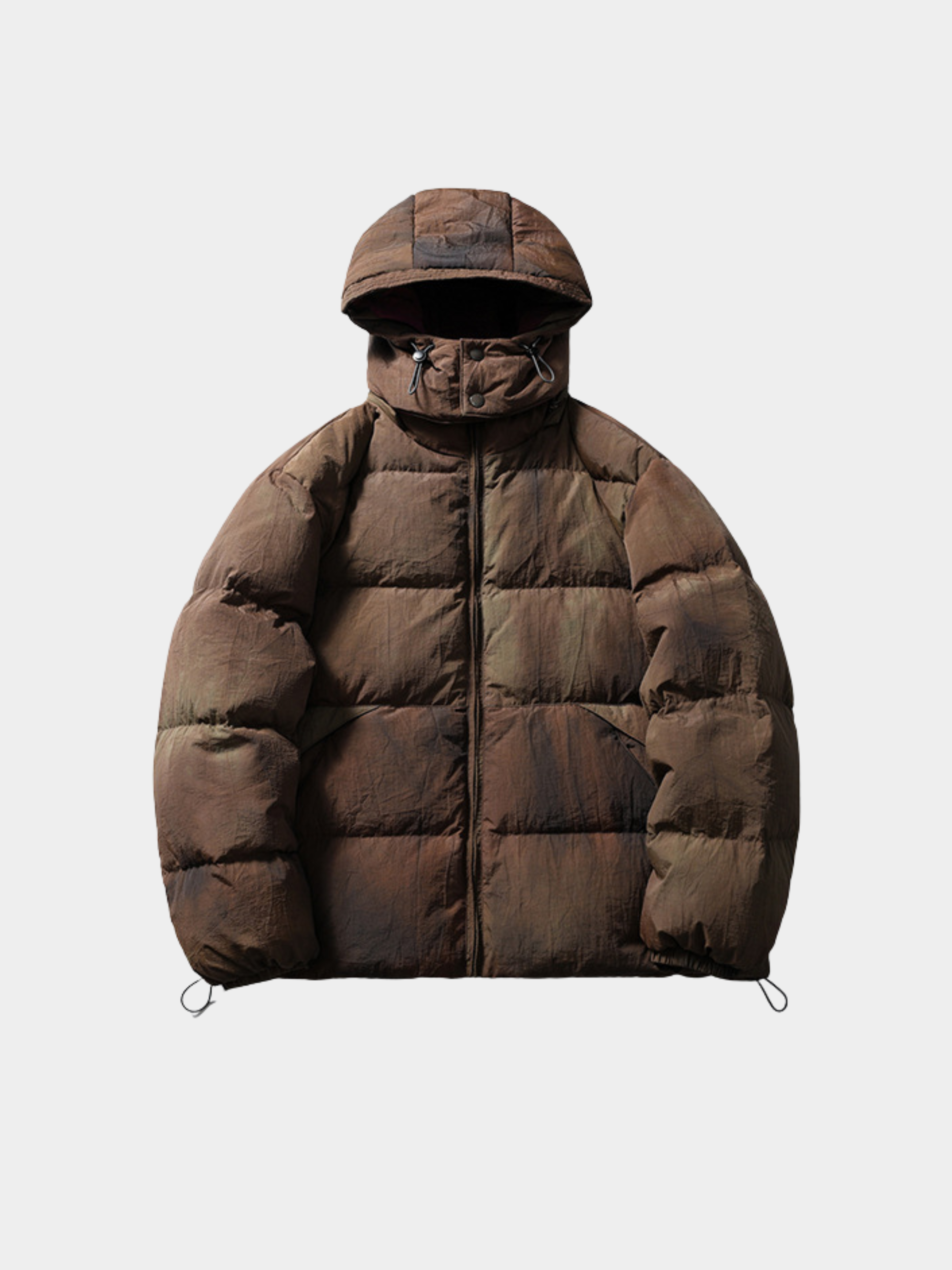 BluffTrail - Unisex 90% White Duck Down Tie-dye Detachable Hood Down Jacket GONGGAR SPORTS