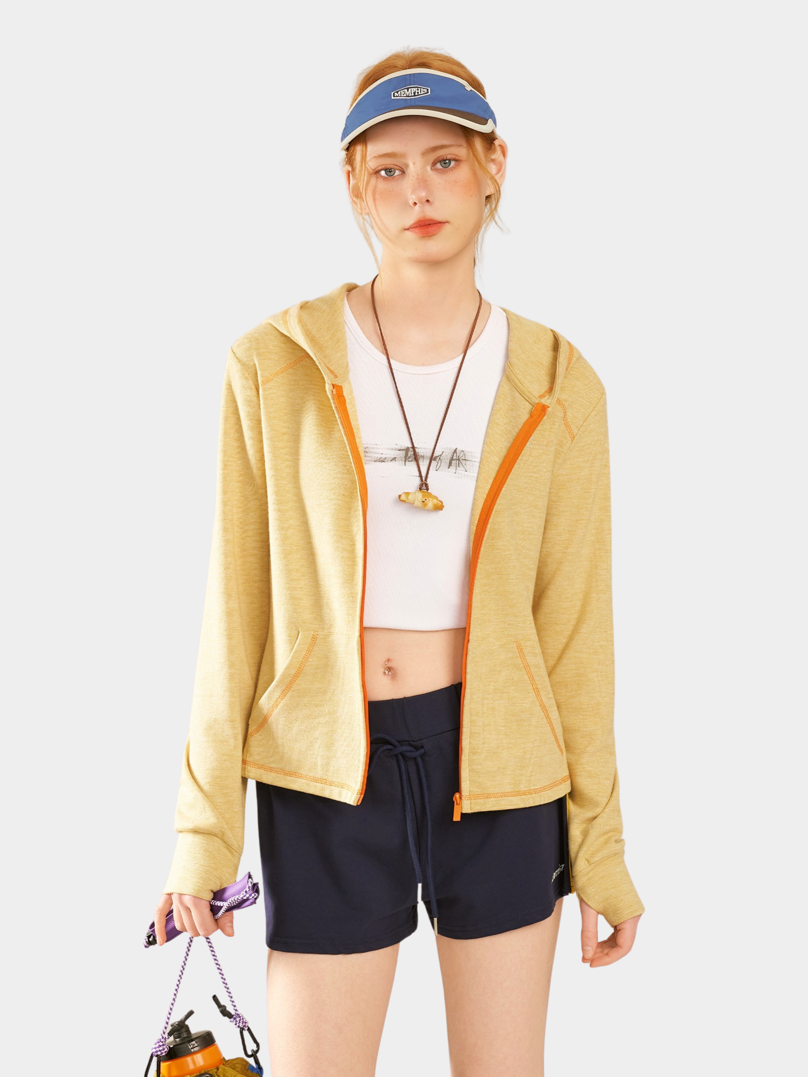 OwlCrag - Women's Slim-Fit Contrast Stitch Zip-Up Jacket