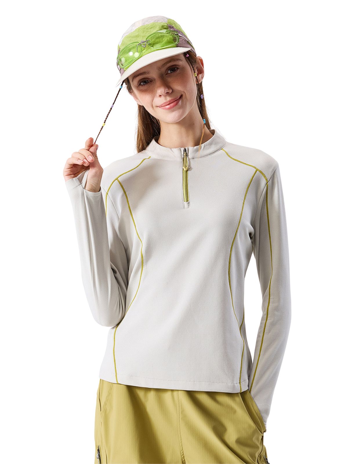 HawkTract - Women's UPF 50+ Antibacterial Quick-Dry Half-Zip T-Shirt