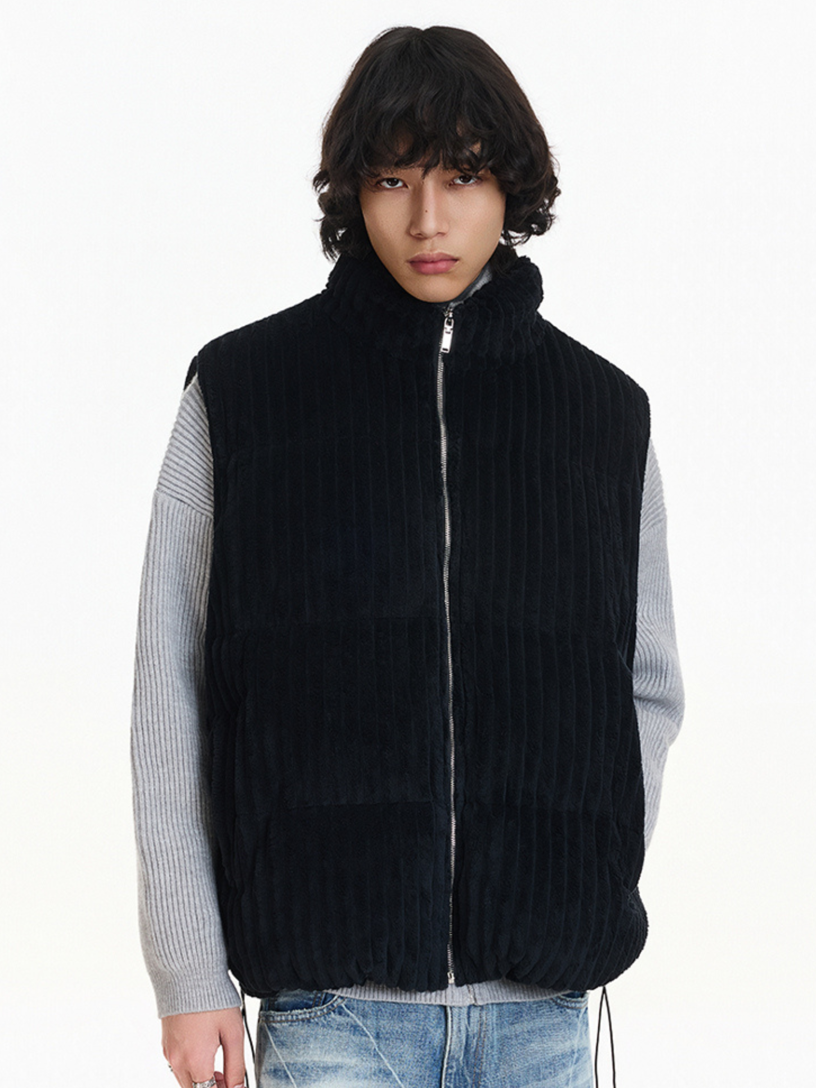 Ember - Unisex Corduroy Stand-Collar Padded Vest