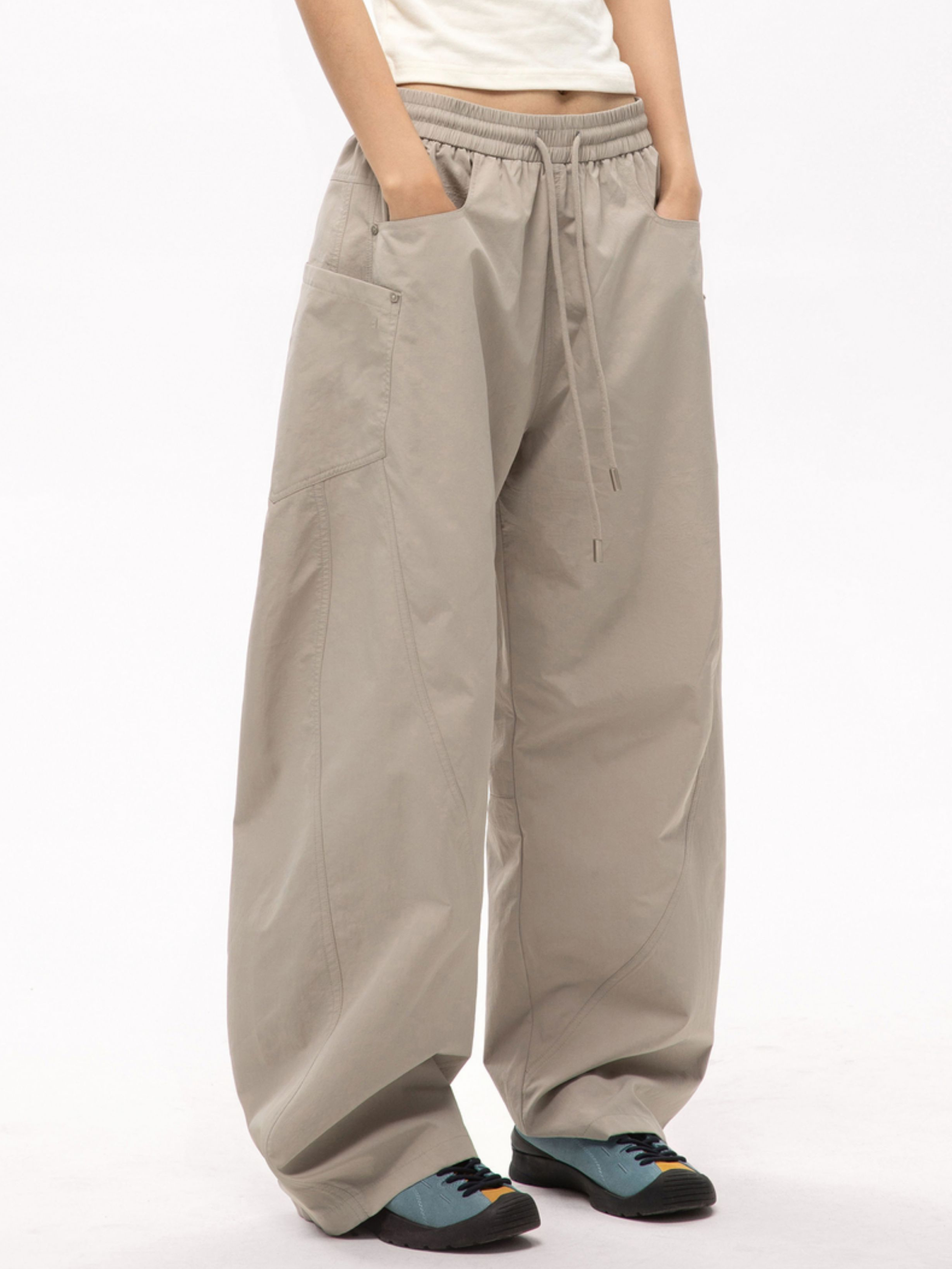 FrostEdge - Unisex Draped Relaxed Straight-Leg Casual Pants