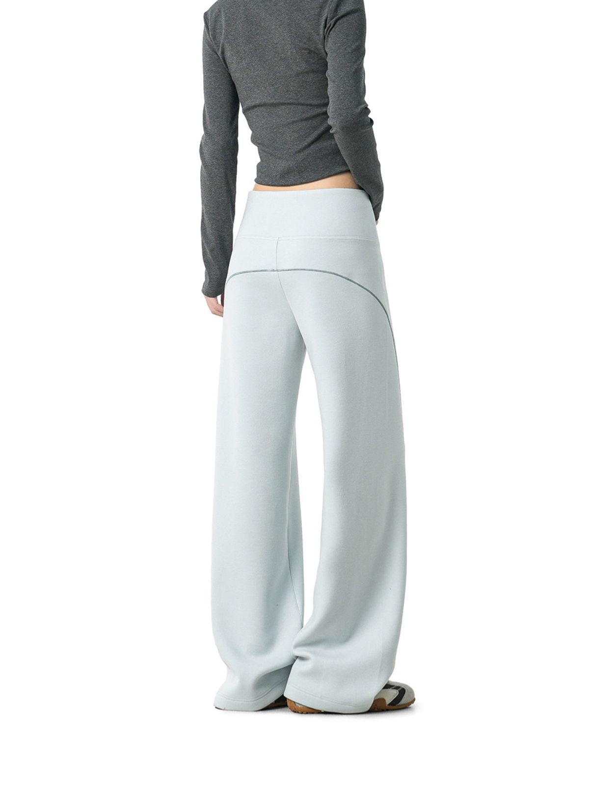 Basinpath - Women's Contrast-Stitch High-Waisted Slight-Flare Pants