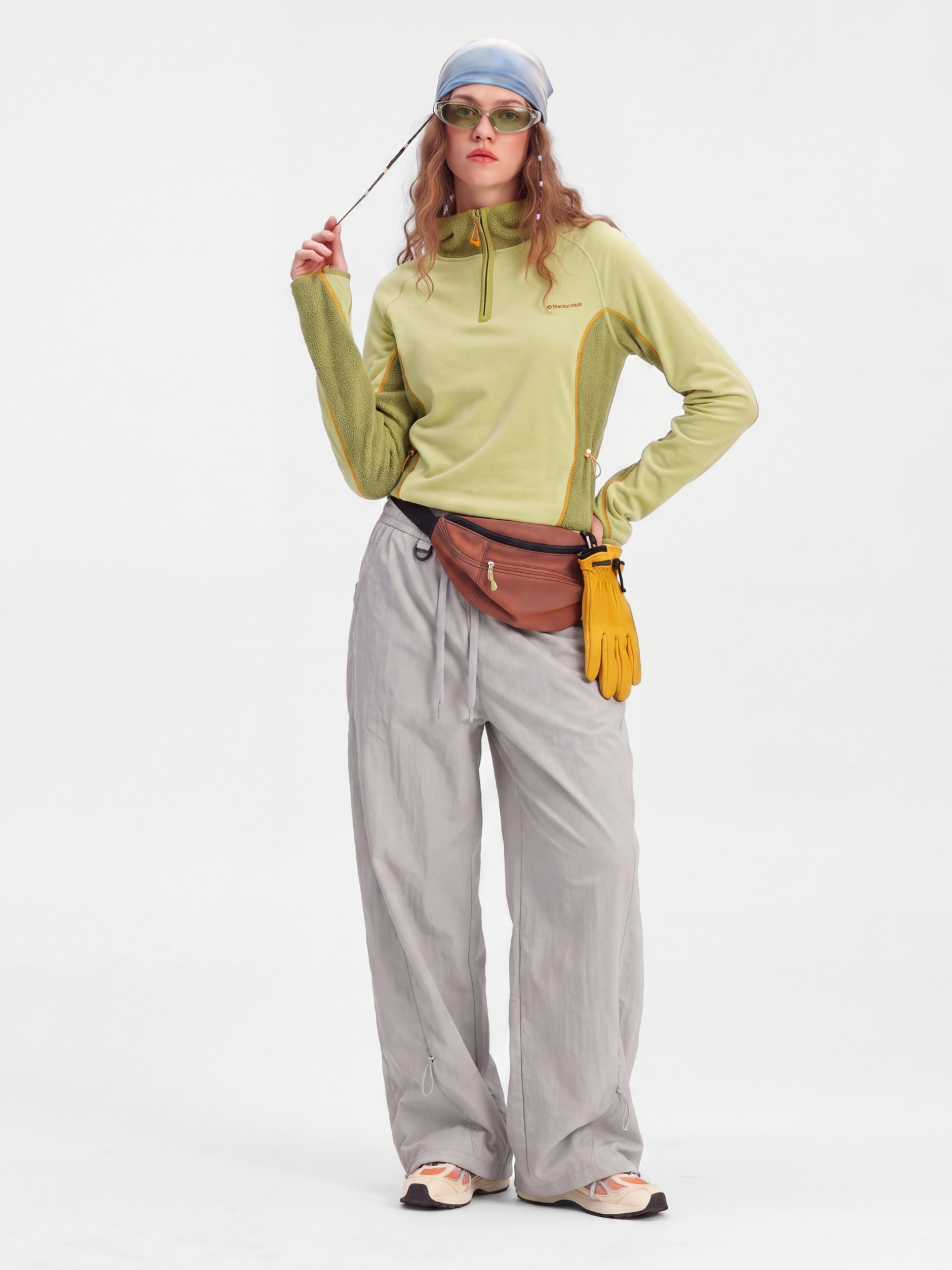 FadeSplit - Women's Fleece-Lined Utility Half-Zip Long-Sleeve Top