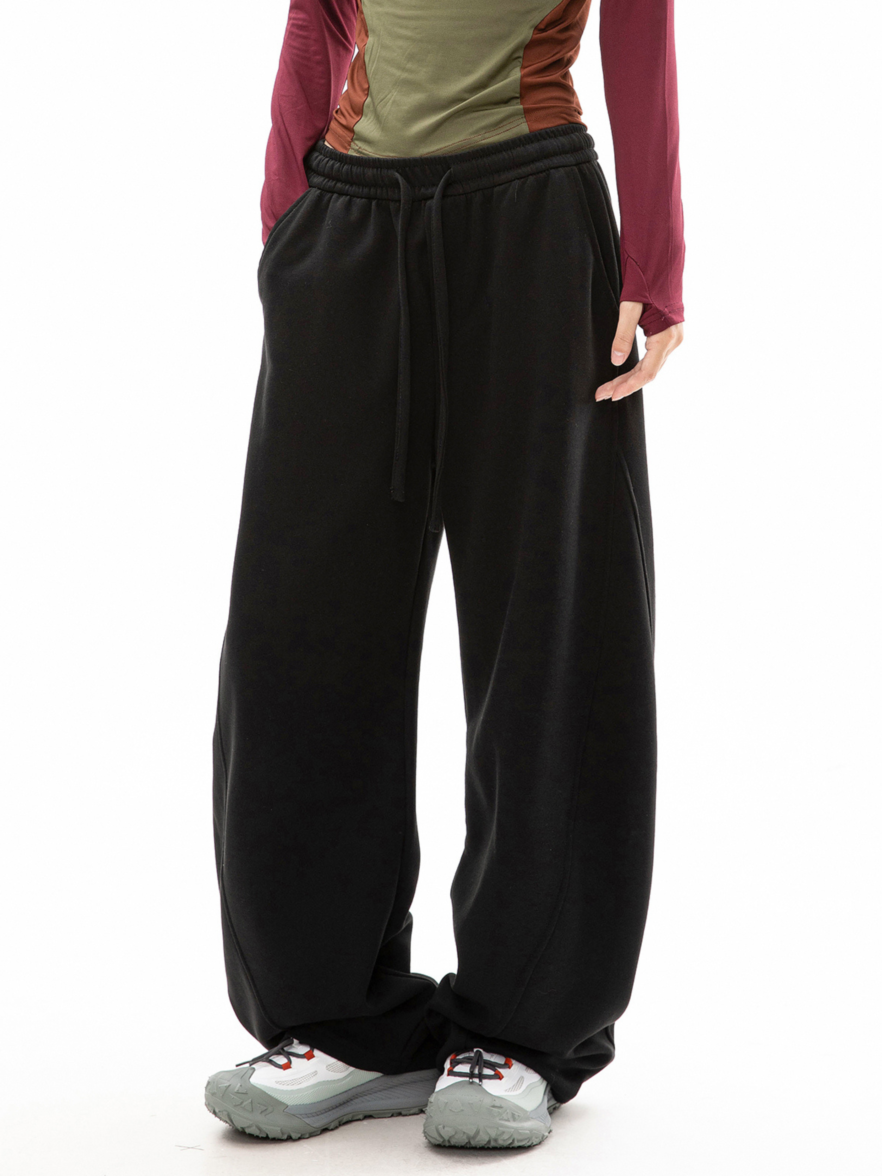 FrostDeck - Unisex Curved Seam Straight-Leg Wide Sweatpants