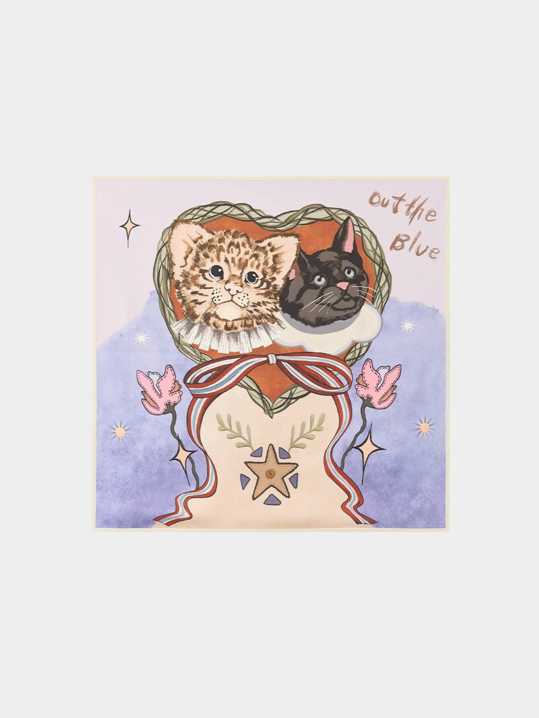 TutuTwirl - Cat Garden Print Satin Headscarf