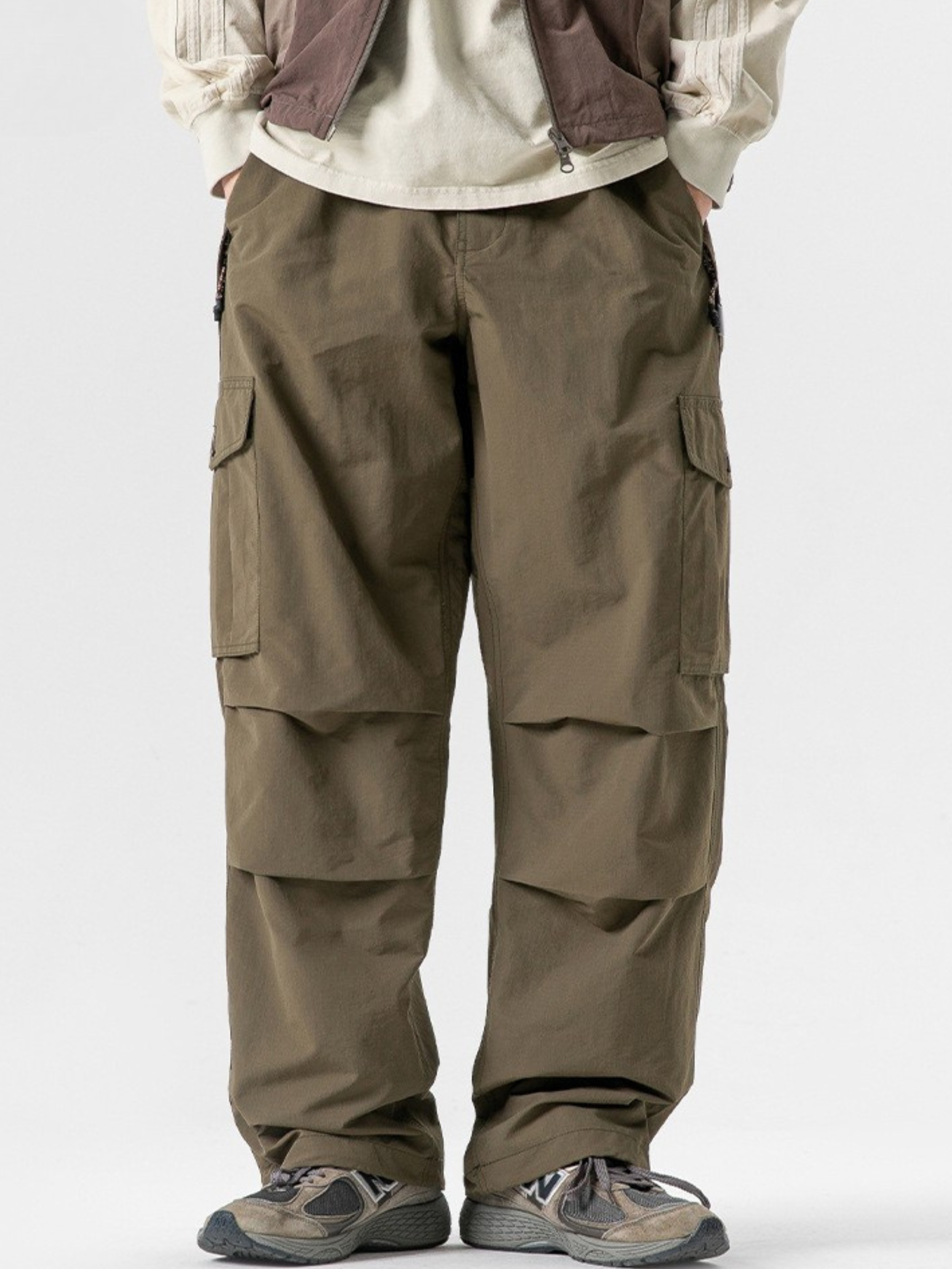 FoxPort - Unisex Loose Fit Fleece-Lined Paratrooper Pants