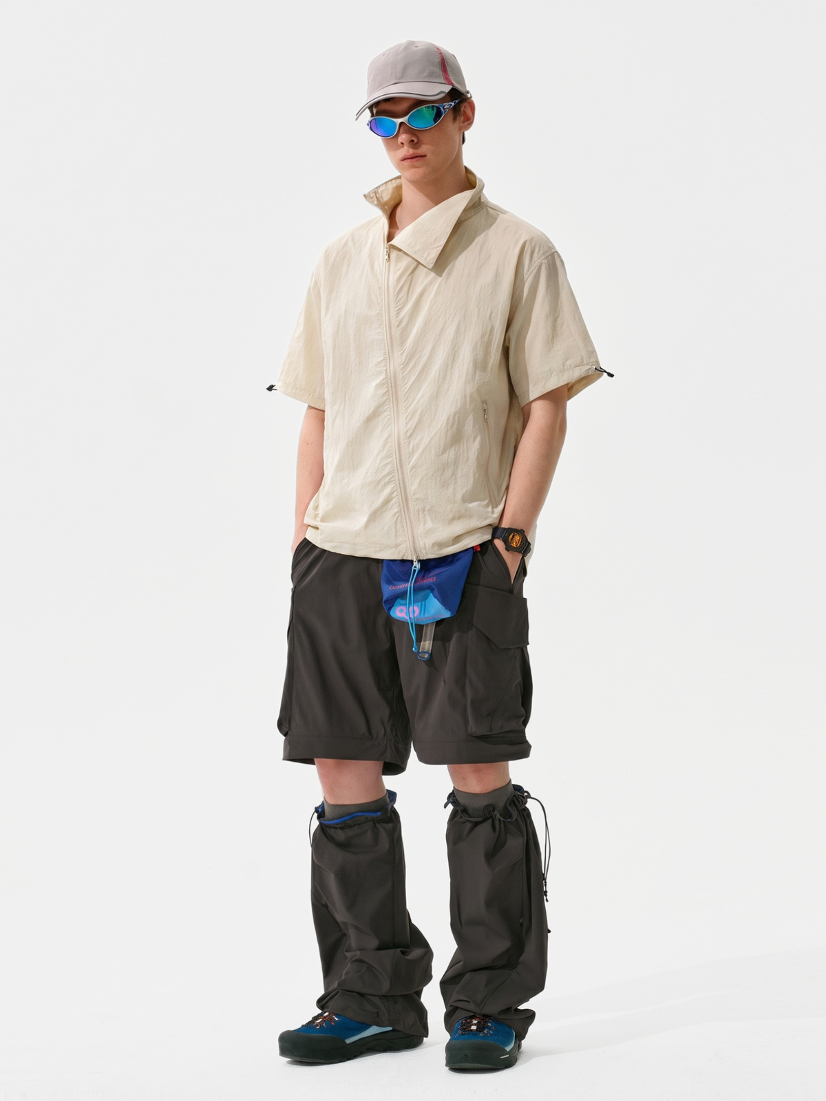 Cavevein - Asymmetric Zip Quick-Dry Stand Collar Shirt