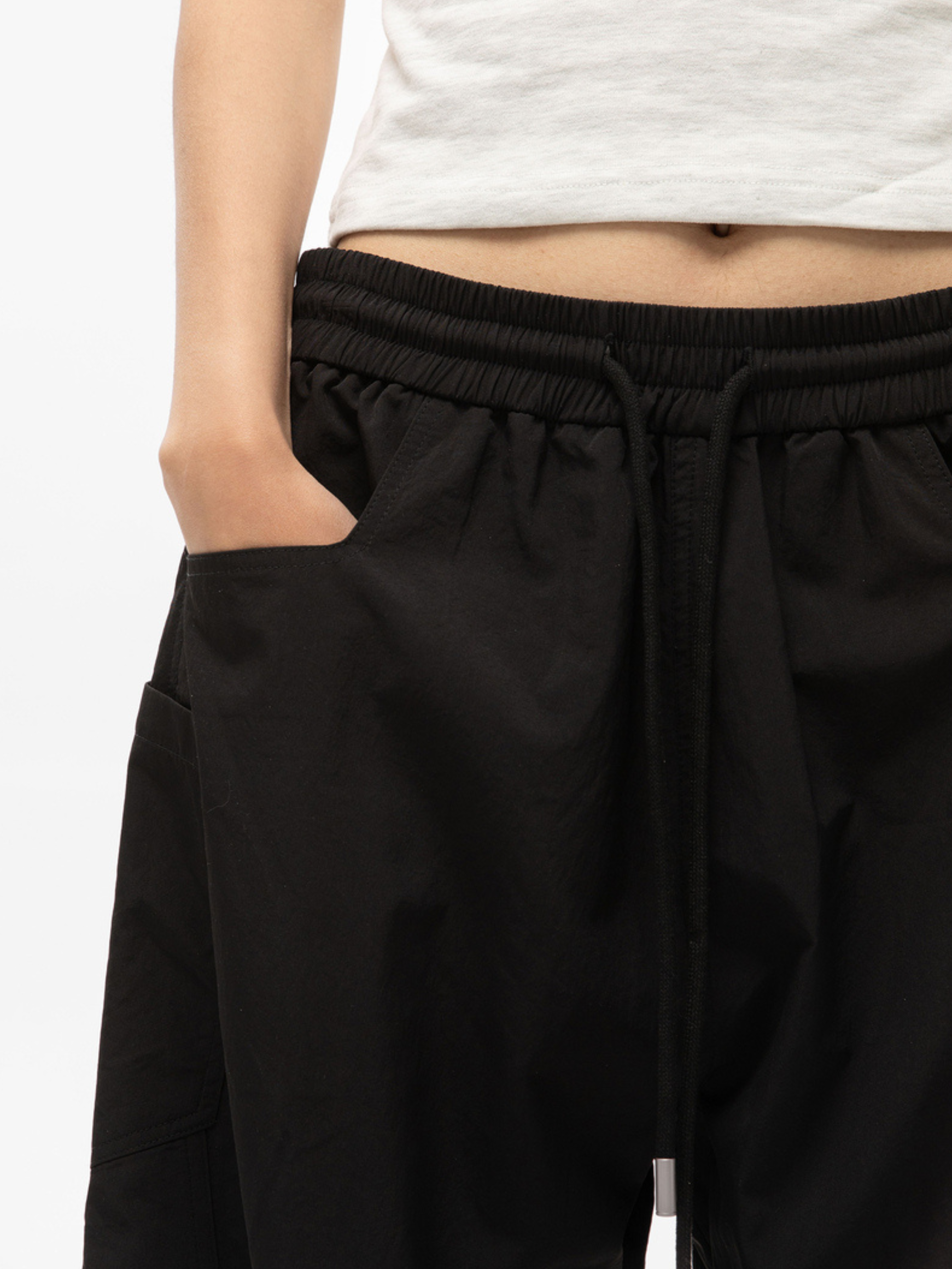 Rocky - Women's Multi-Pocket Contrast-Stitch Loose Straight Scimitar Pants