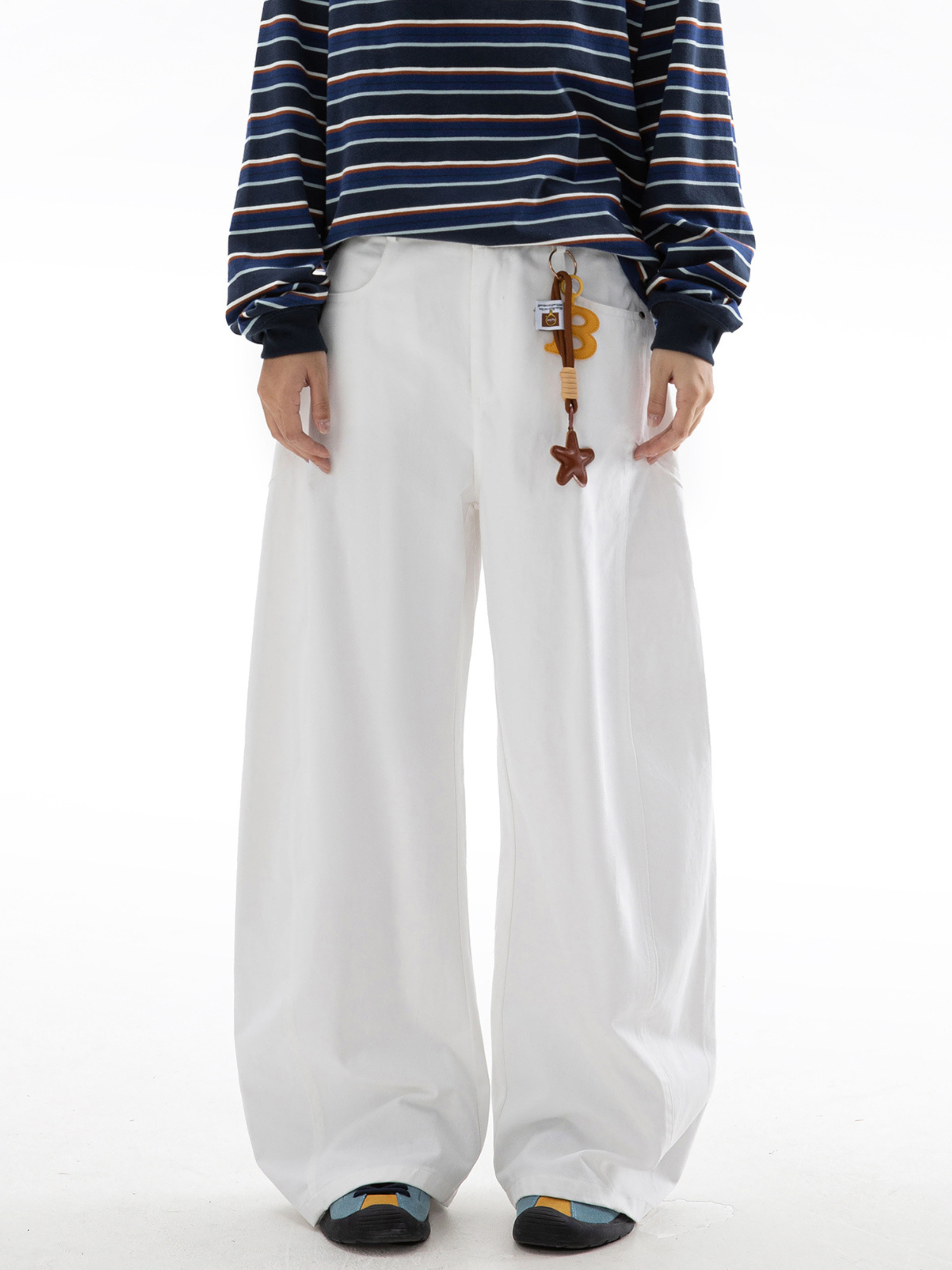 EchoStep - Unisex Pure Cotton Straight-Leg Curved Seam Pants