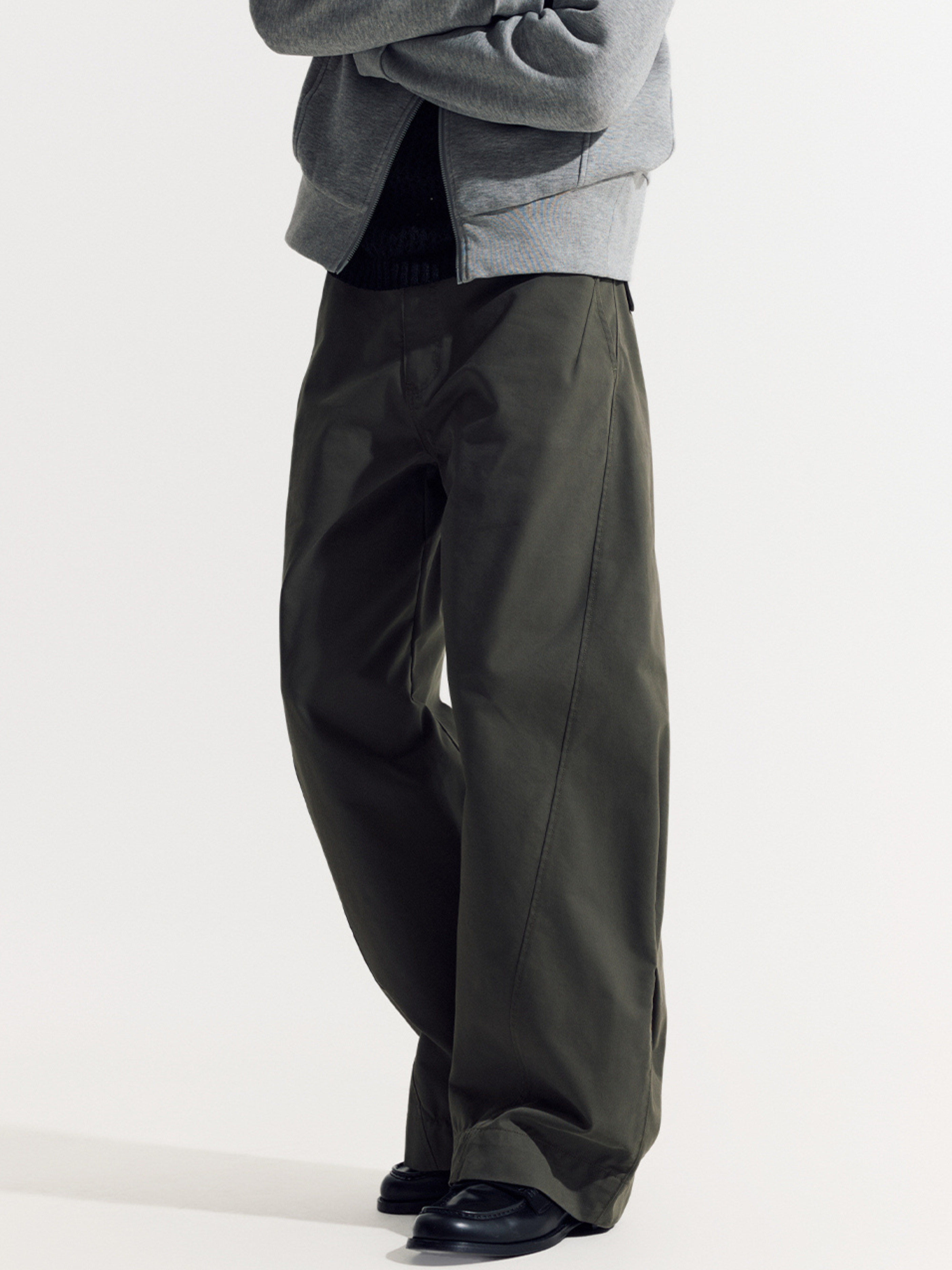 EagleView - Unisex Minimalist Wide-Cut Bamboo Wool Curved Pants