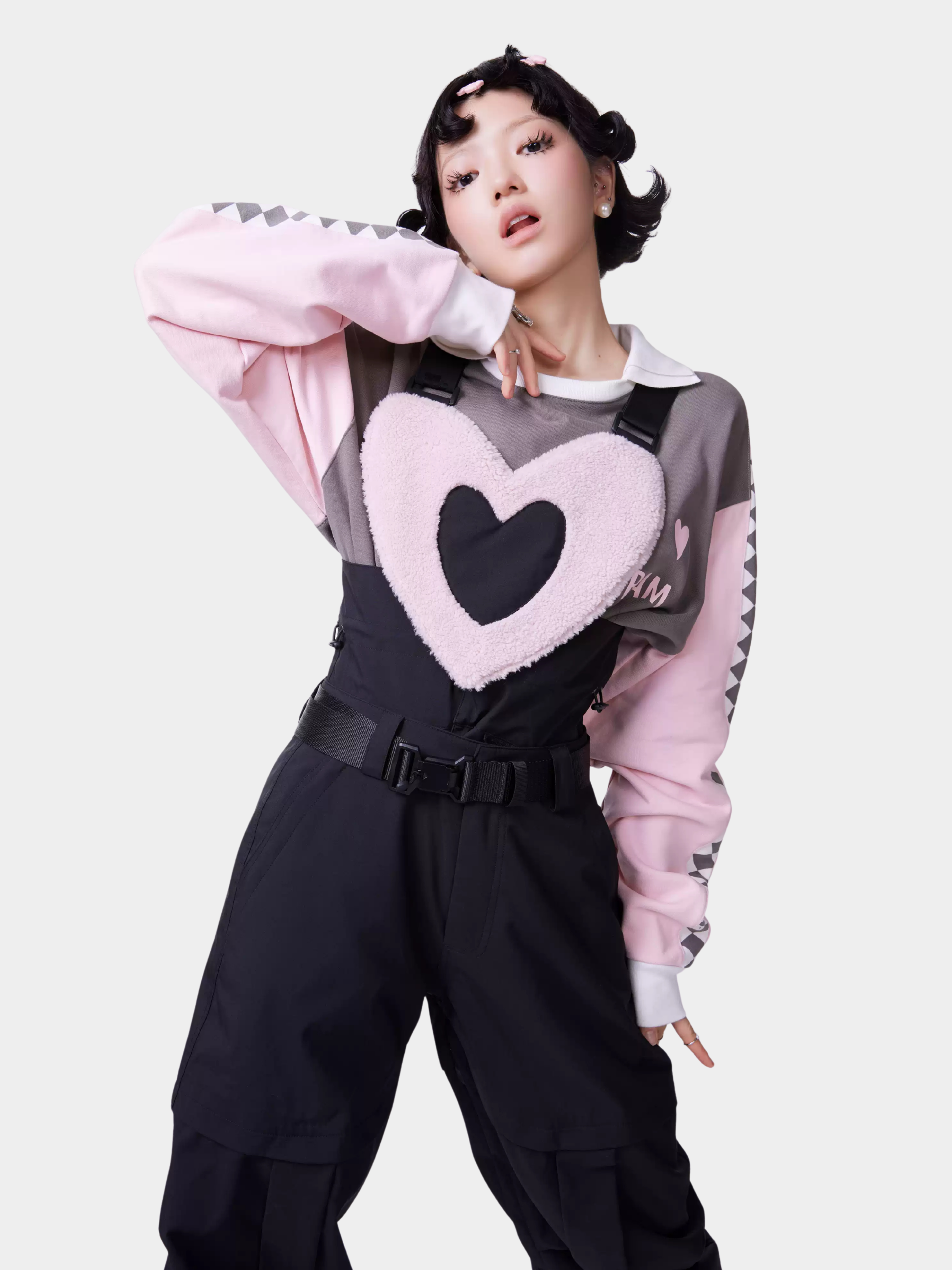 Range - Women's Heart Detail Padded Jacket & Bib Pants Ski Set