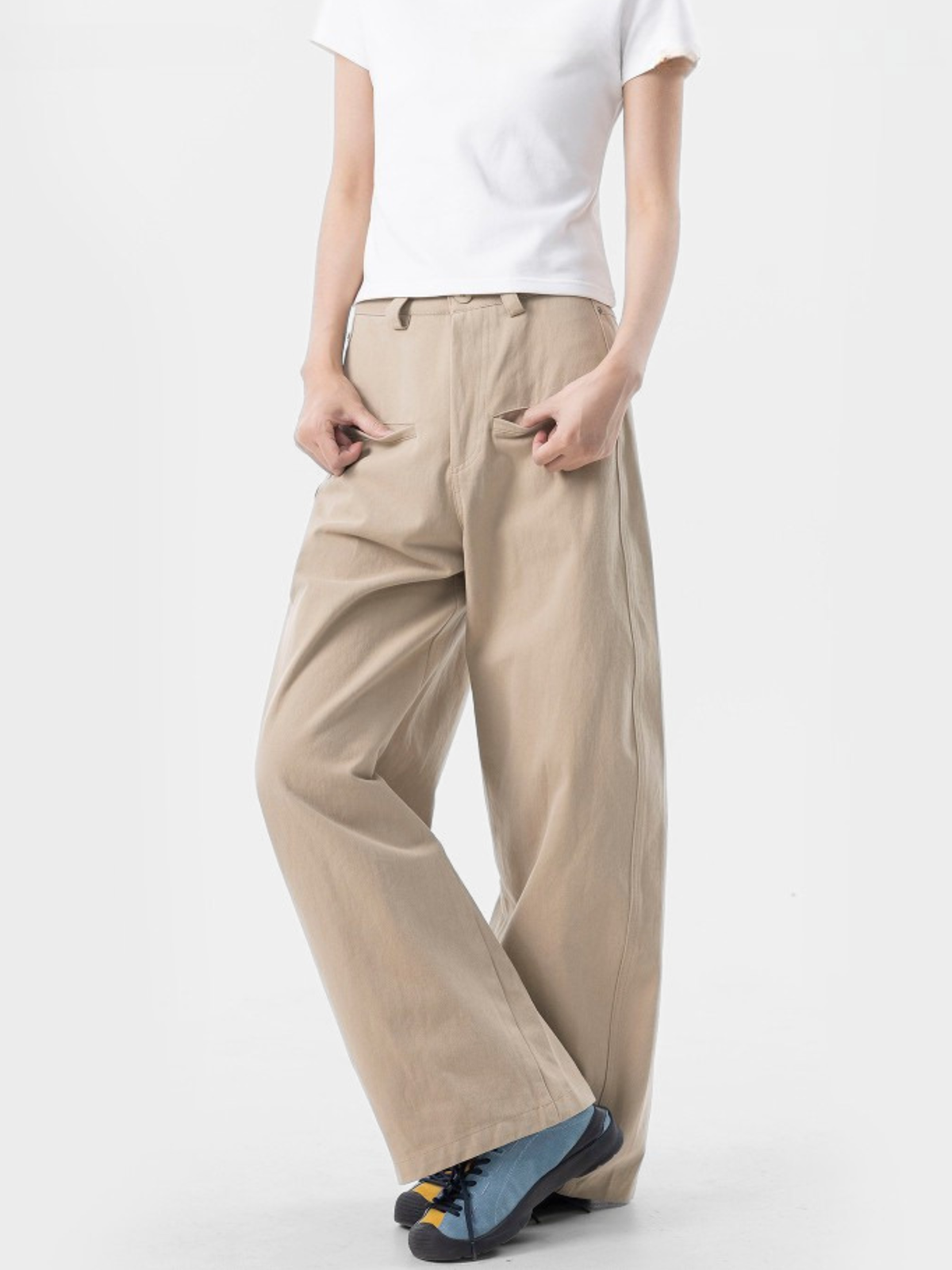 EchoLine - Unisex Natural Drape Cotton Straight-Leg Relaxed Pants