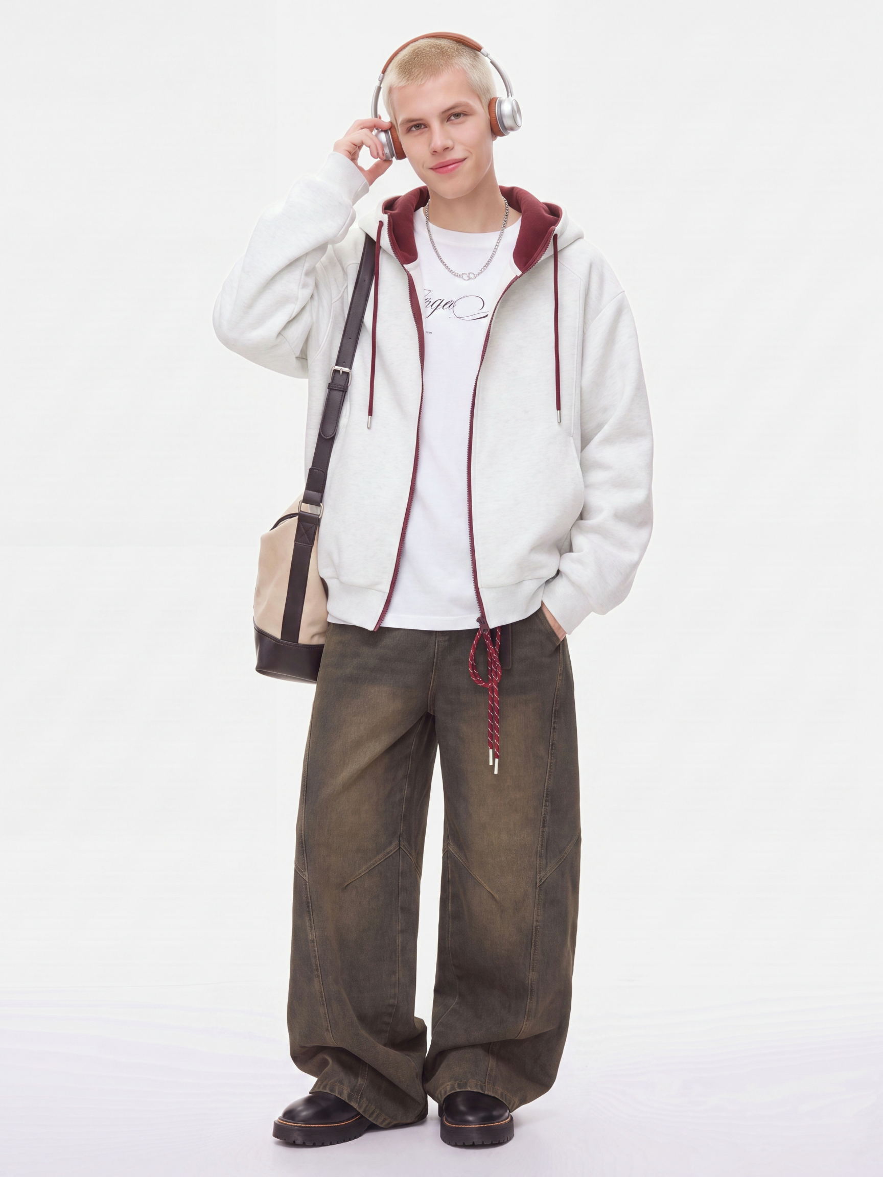 NeckVeil - Men's Contrast Color High Neck Zip-Up Jacket