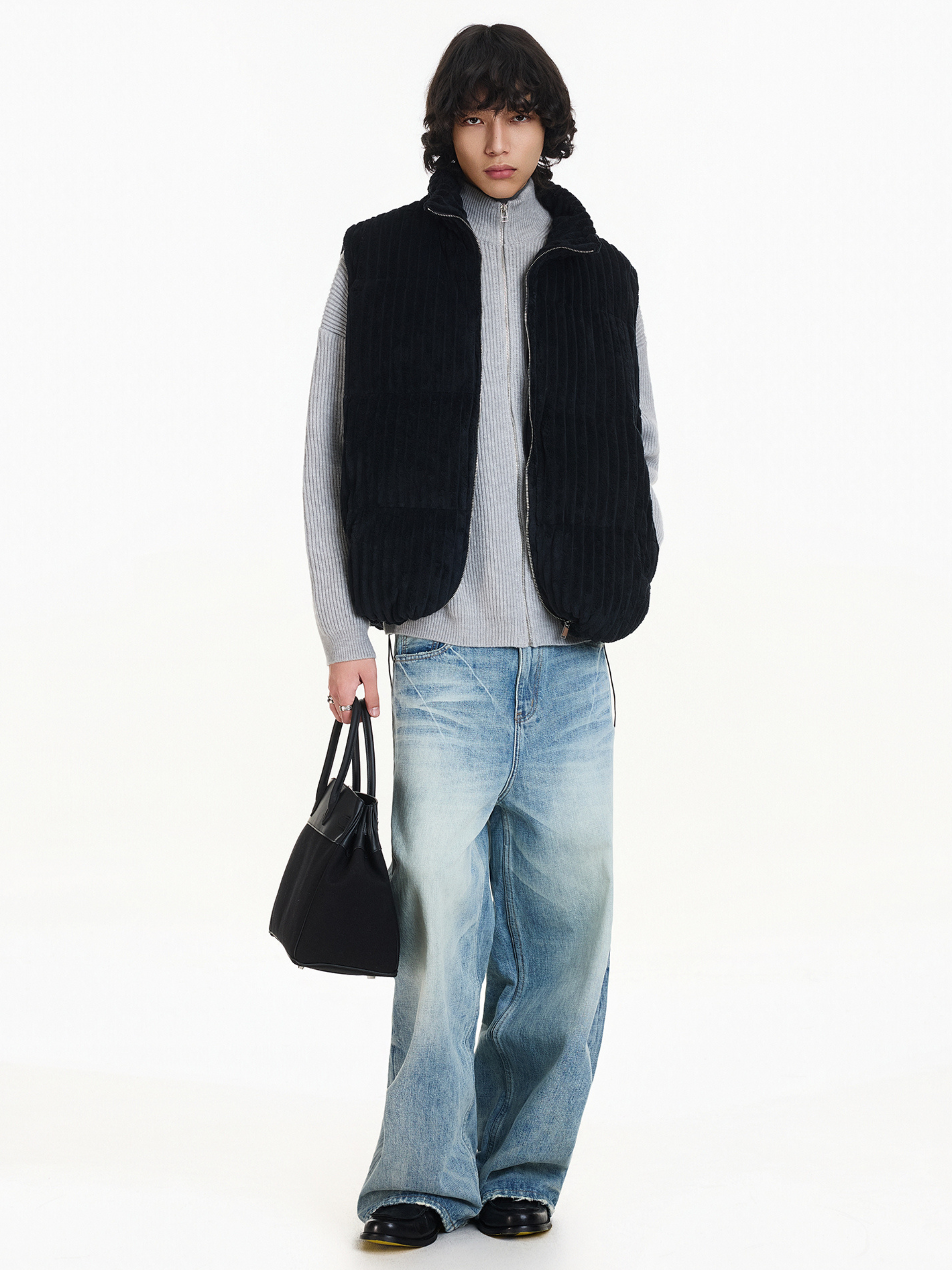 Ember - Unisex Corduroy Stand-Collar Padded Vest