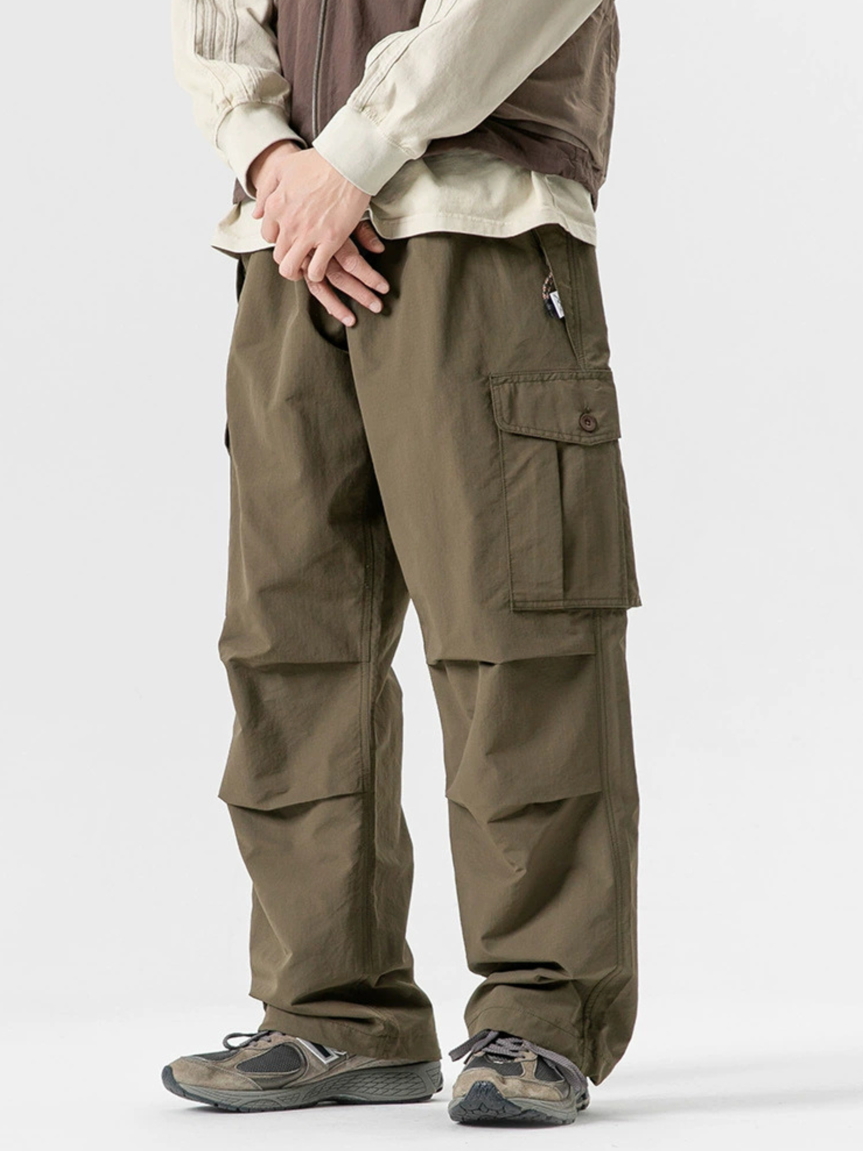 FoxPort - Unisex Loose Fit Fleece-Lined Paratrooper Pants