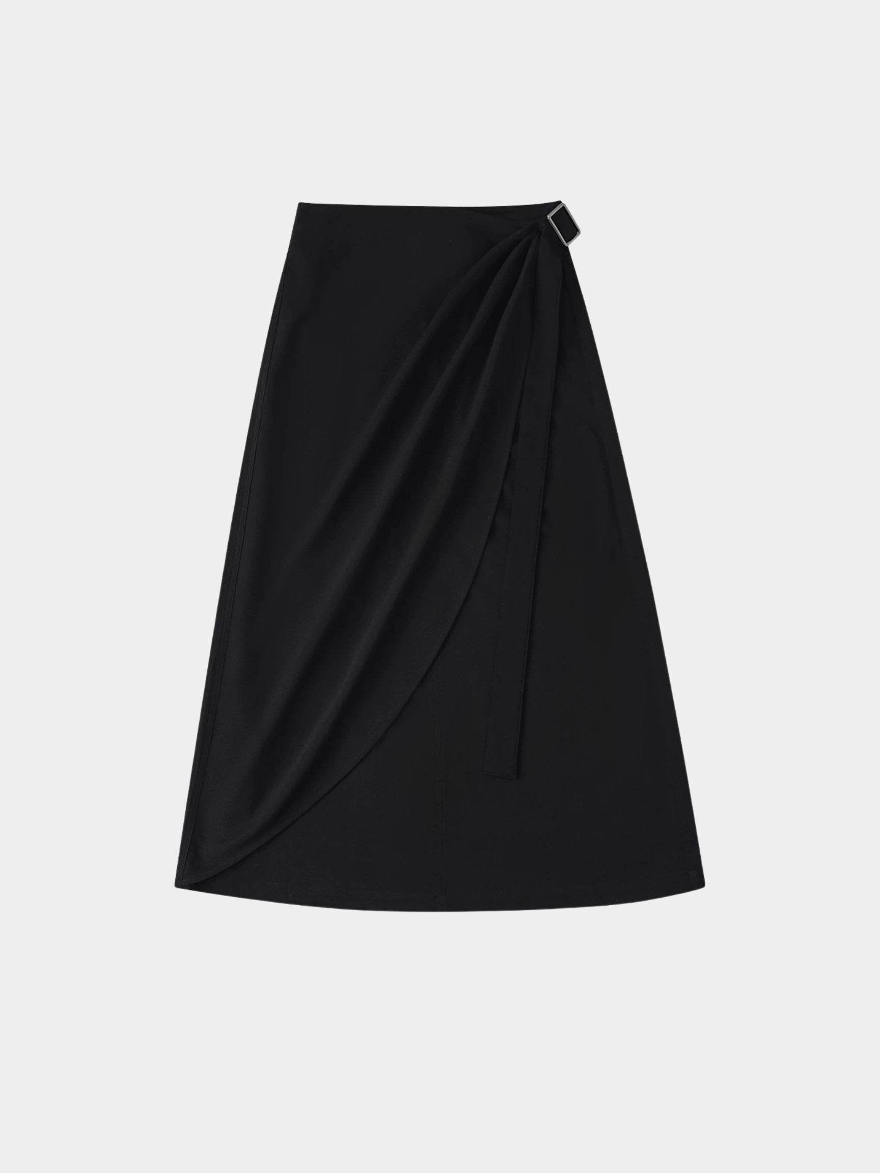 QuietFlow - Women's Adjustable Tie-Waist Linen-Look A-Line Maxi Skirt