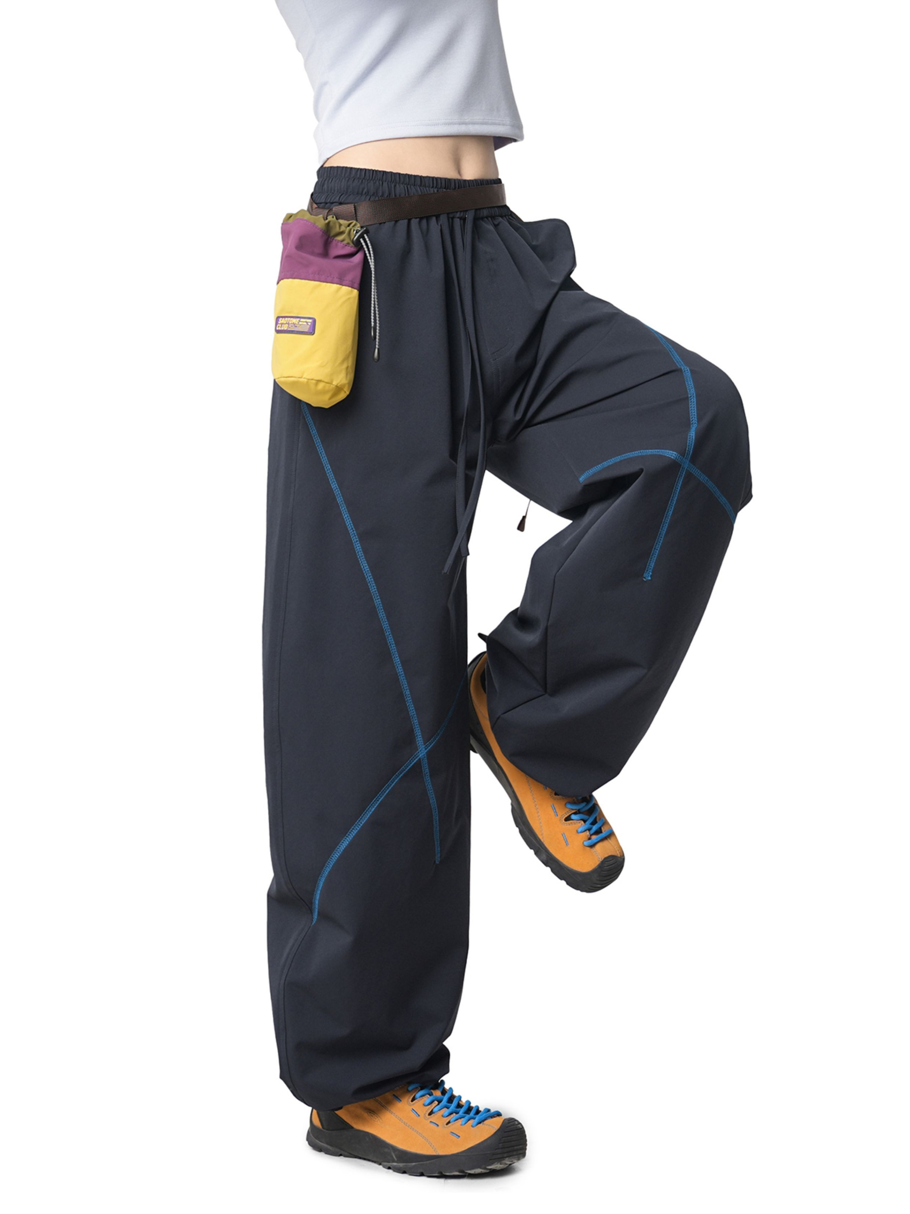 FrostDash - Unisex Loose Colorblock Hasso Stitch Pants