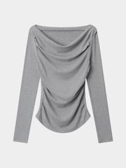 Timberfall - Women's Off-Shoulder Slim-Fit Long Sleeve T-Shirt