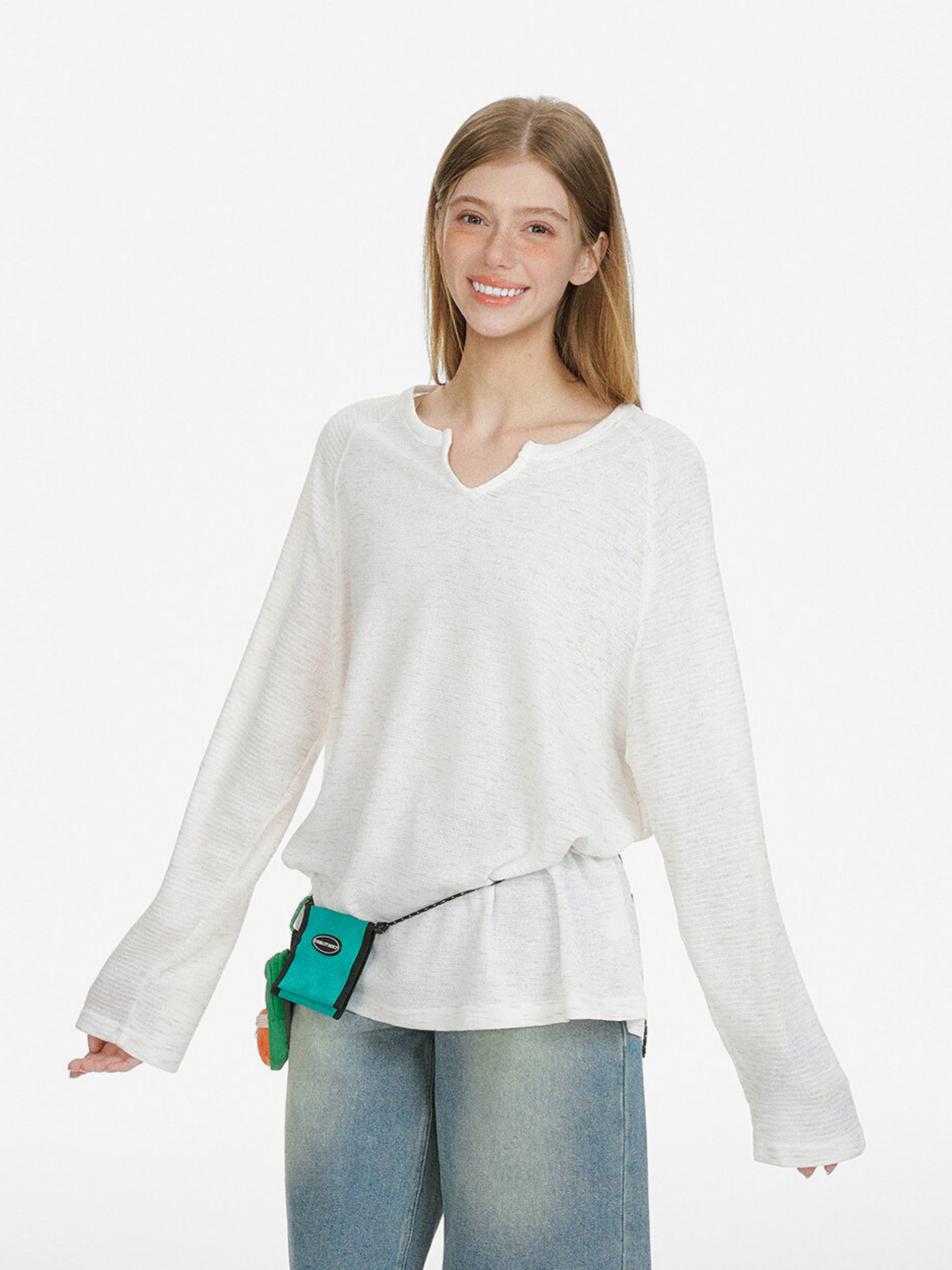 Ravencleaver - Women's Lightweight V-Neck Cooling Knit Long Sleeve
