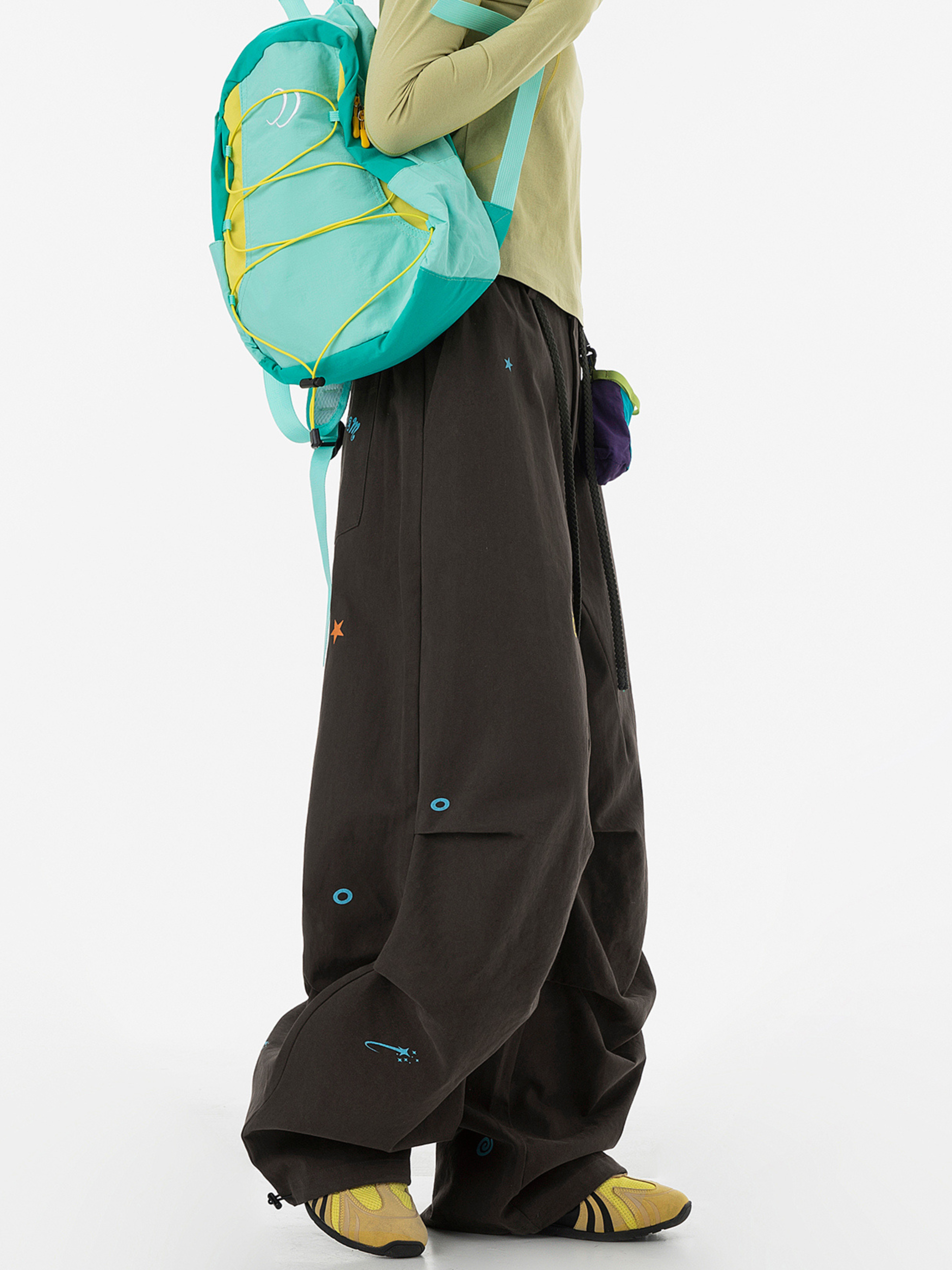 FrostTop - Women's Pure Cotton Straight-Leg Curved Pleat Paratrooper Pants