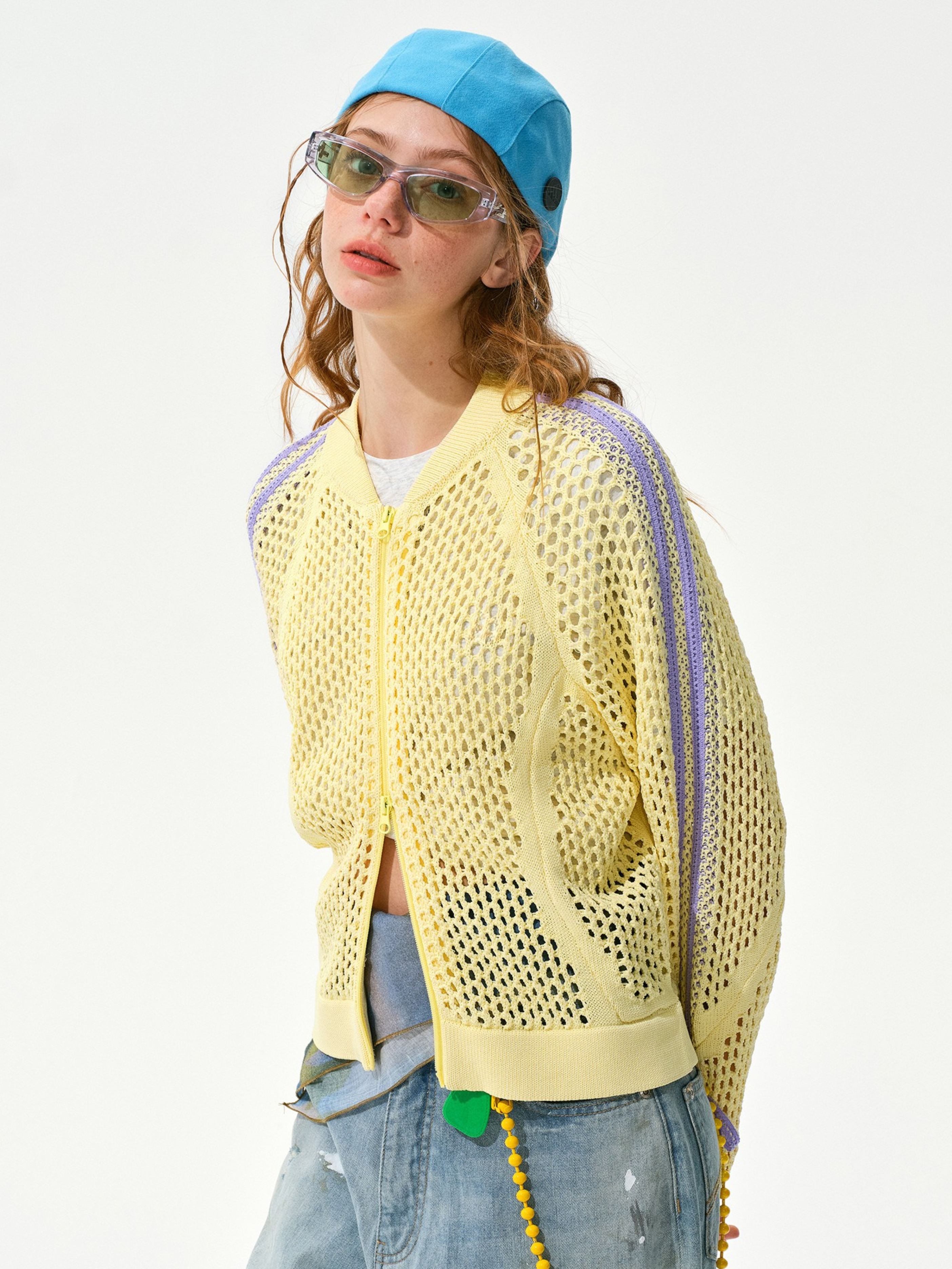 Drift - Women's Colorblock Mesh Stripe Zip-Up Jacket