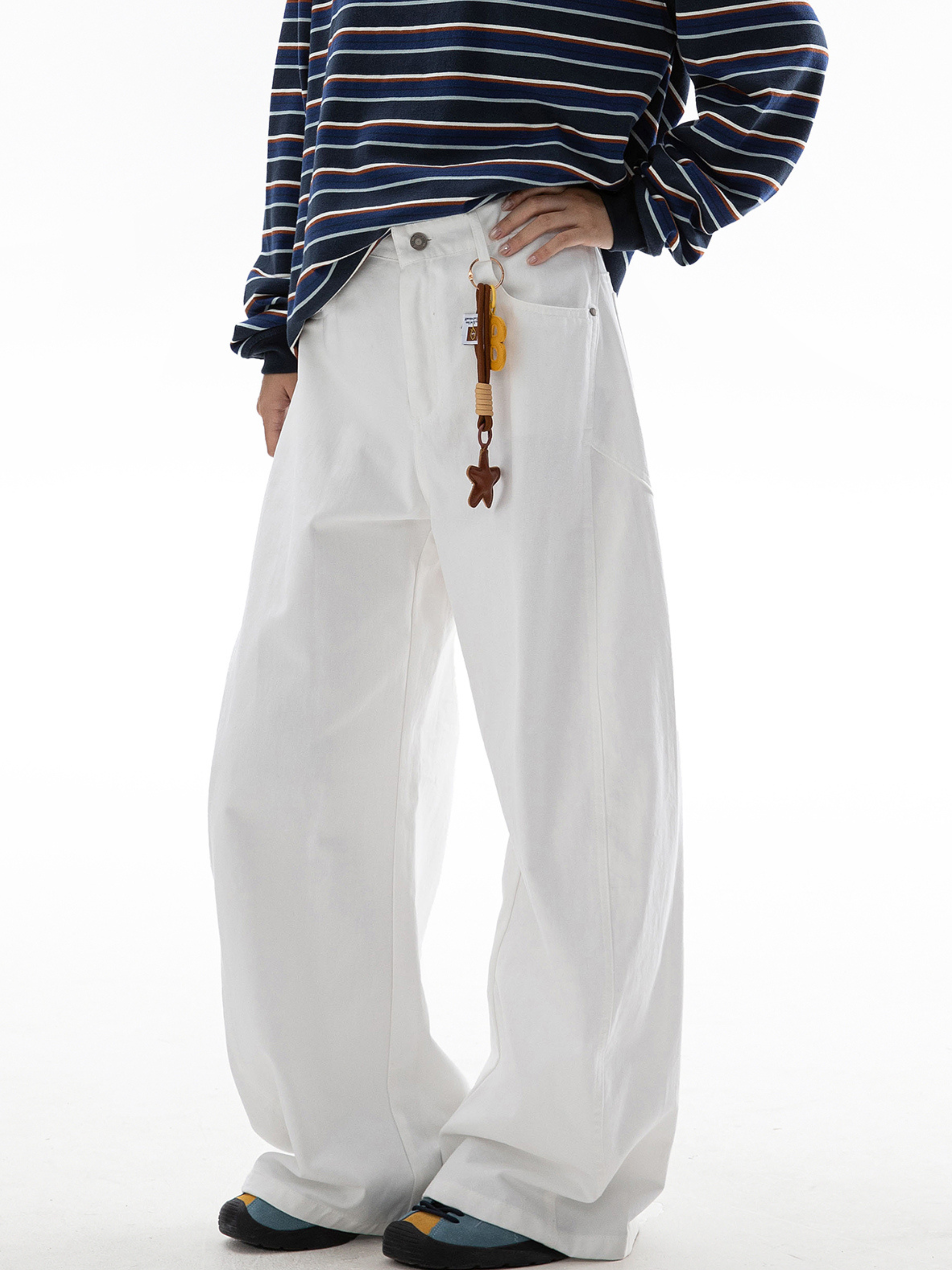 EchoStep - Unisex Pure Cotton Straight-Leg Curved Seam Pants