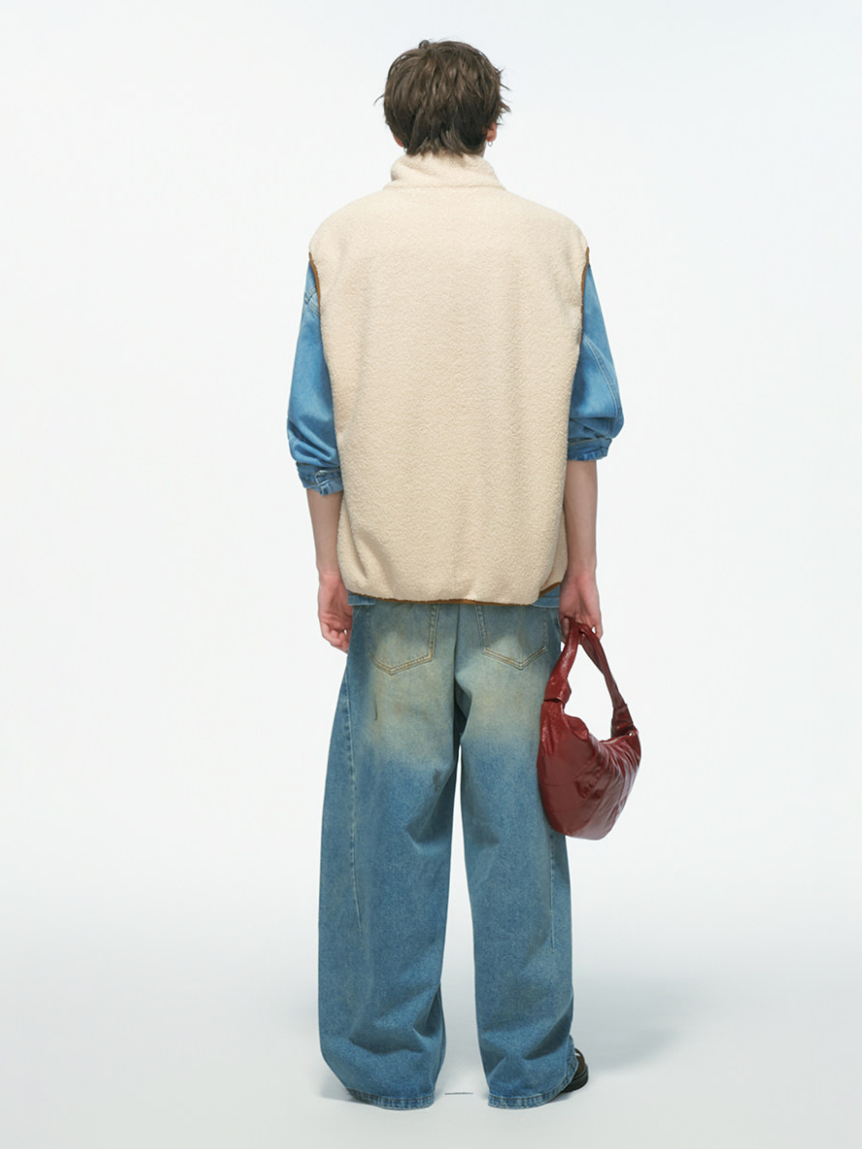 Ashveil - Men's Color-Block Shearling-Lined Vest