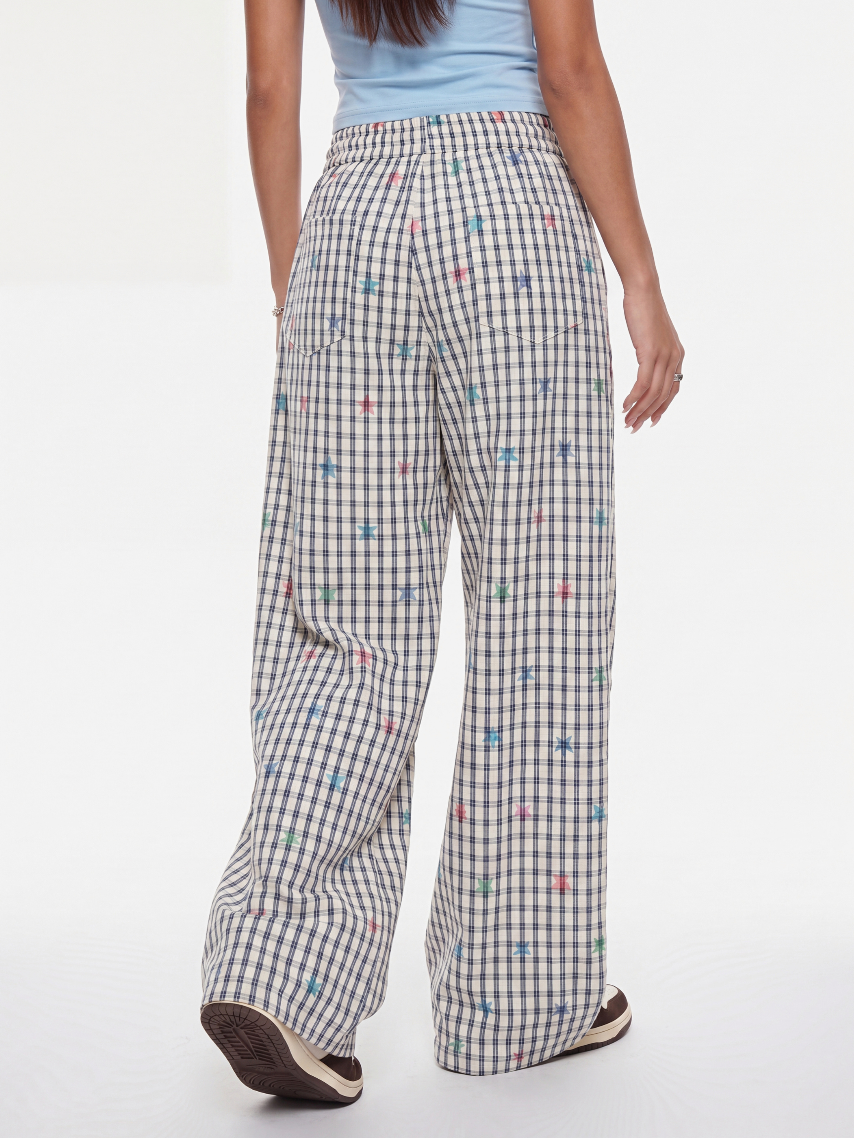 Stitch - Women's Colorful Star Stripe Wide-Leg Pants
