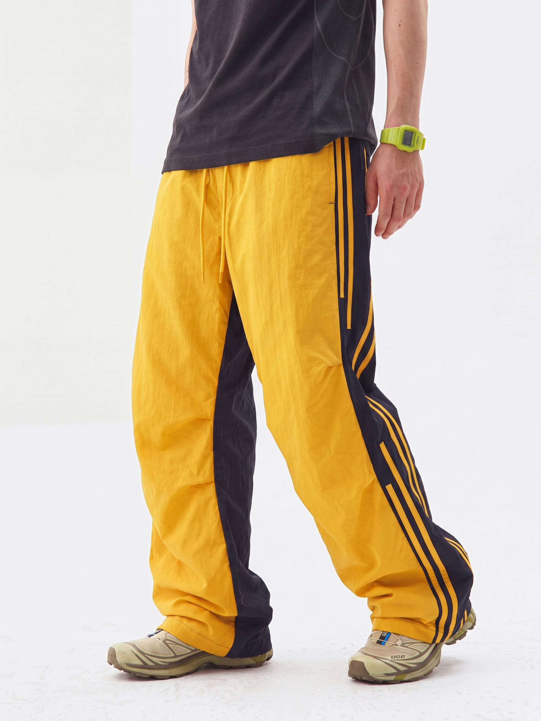 DriftFold - Unisex Water-Repellent Striped Colorblock Wide-Leg Pants