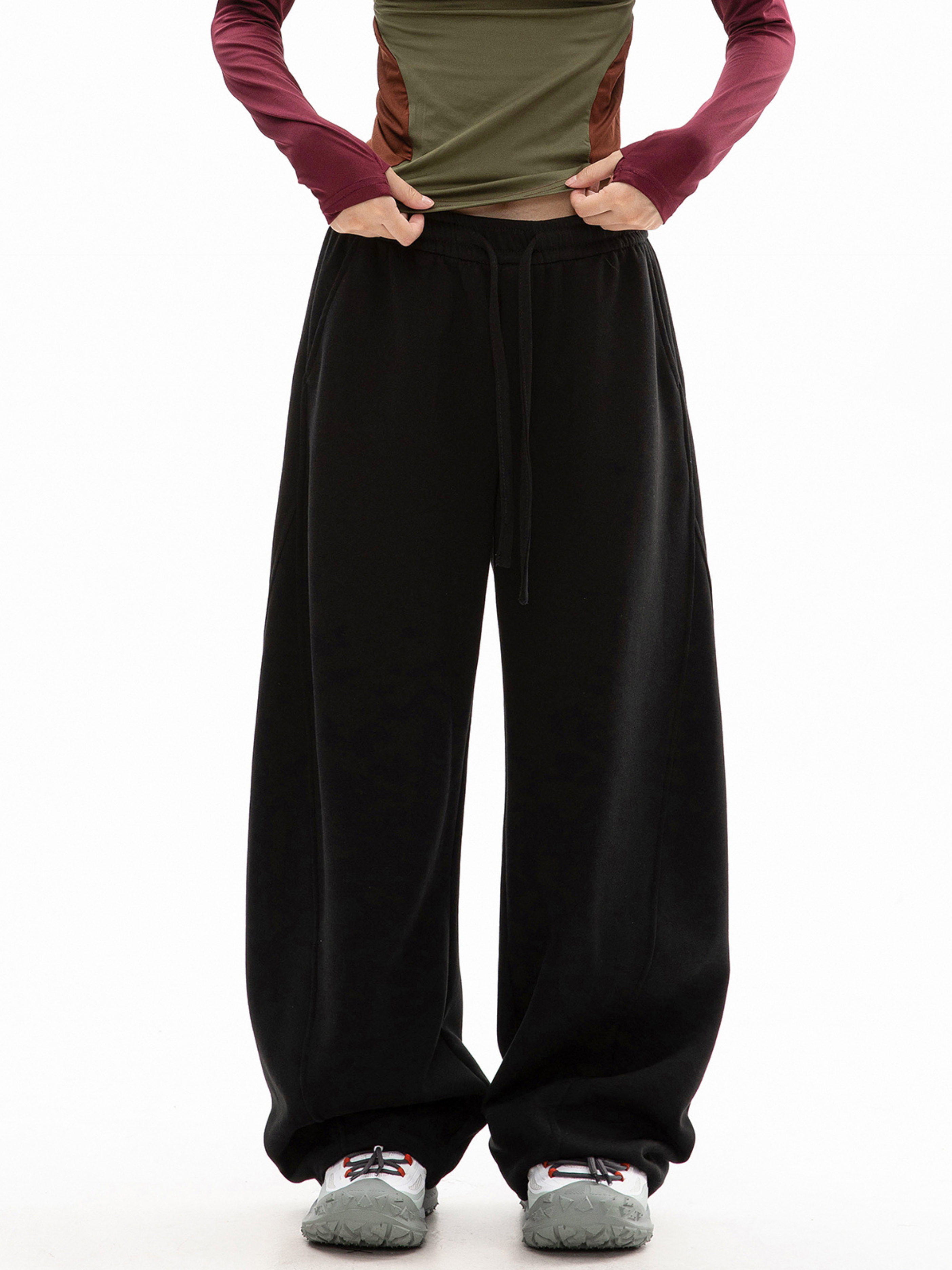FrostDeck - Unisex Curved Seam Straight-Leg Wide Sweatpants
