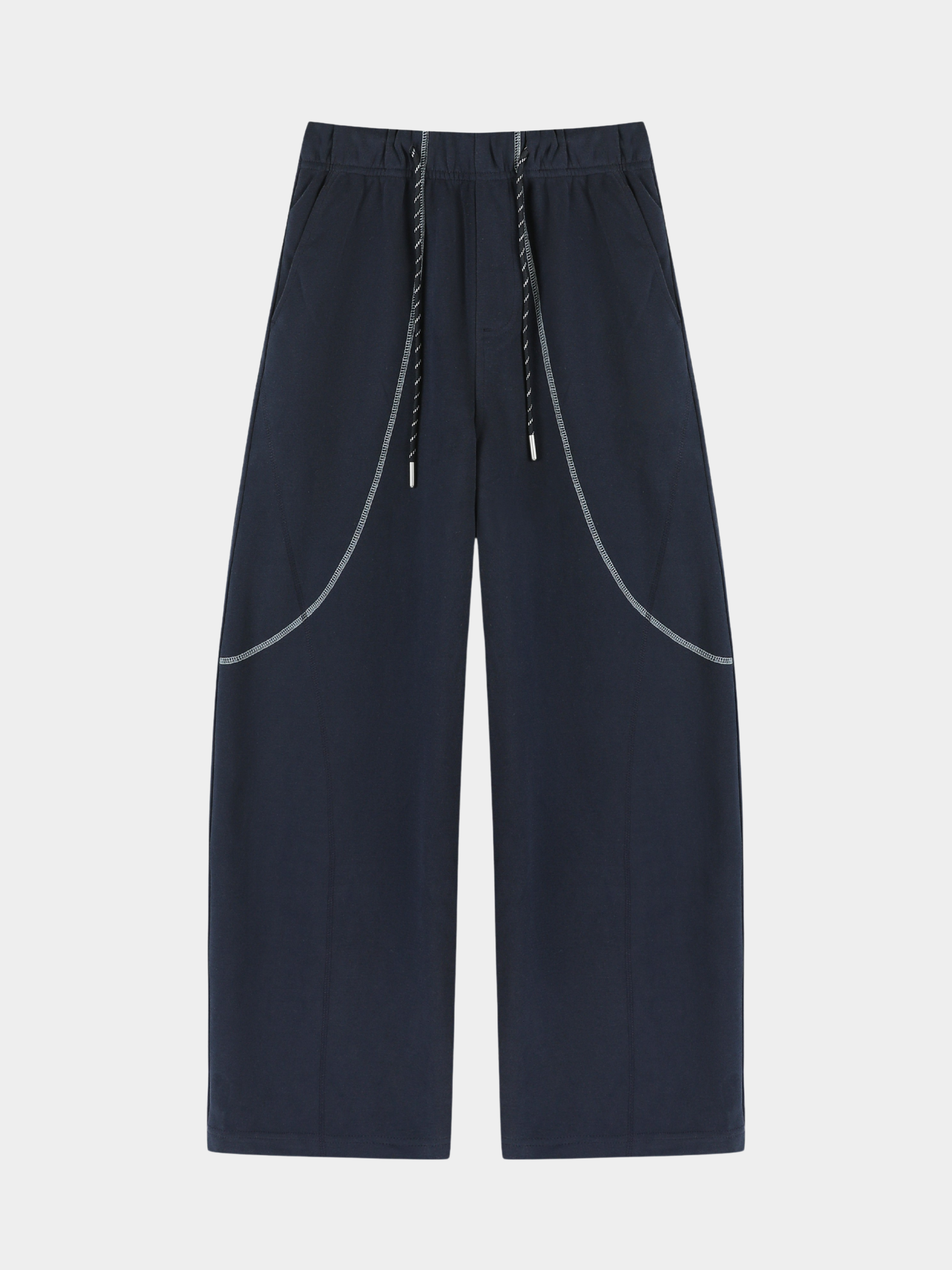 FrostField - Unisex Color-Stitch Contrast Relaxed Straight Sweatpants