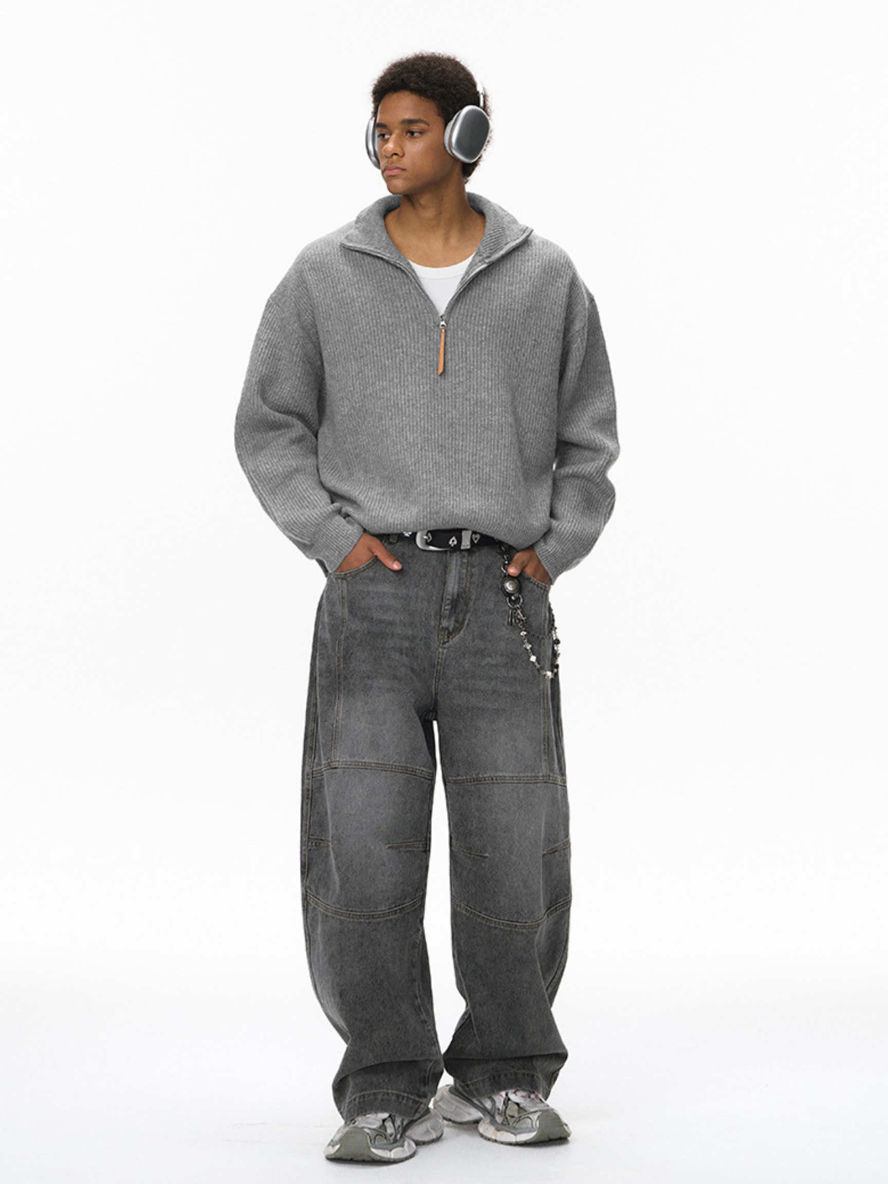 Thistle - Half-Zip High-Neck Knit Sweater