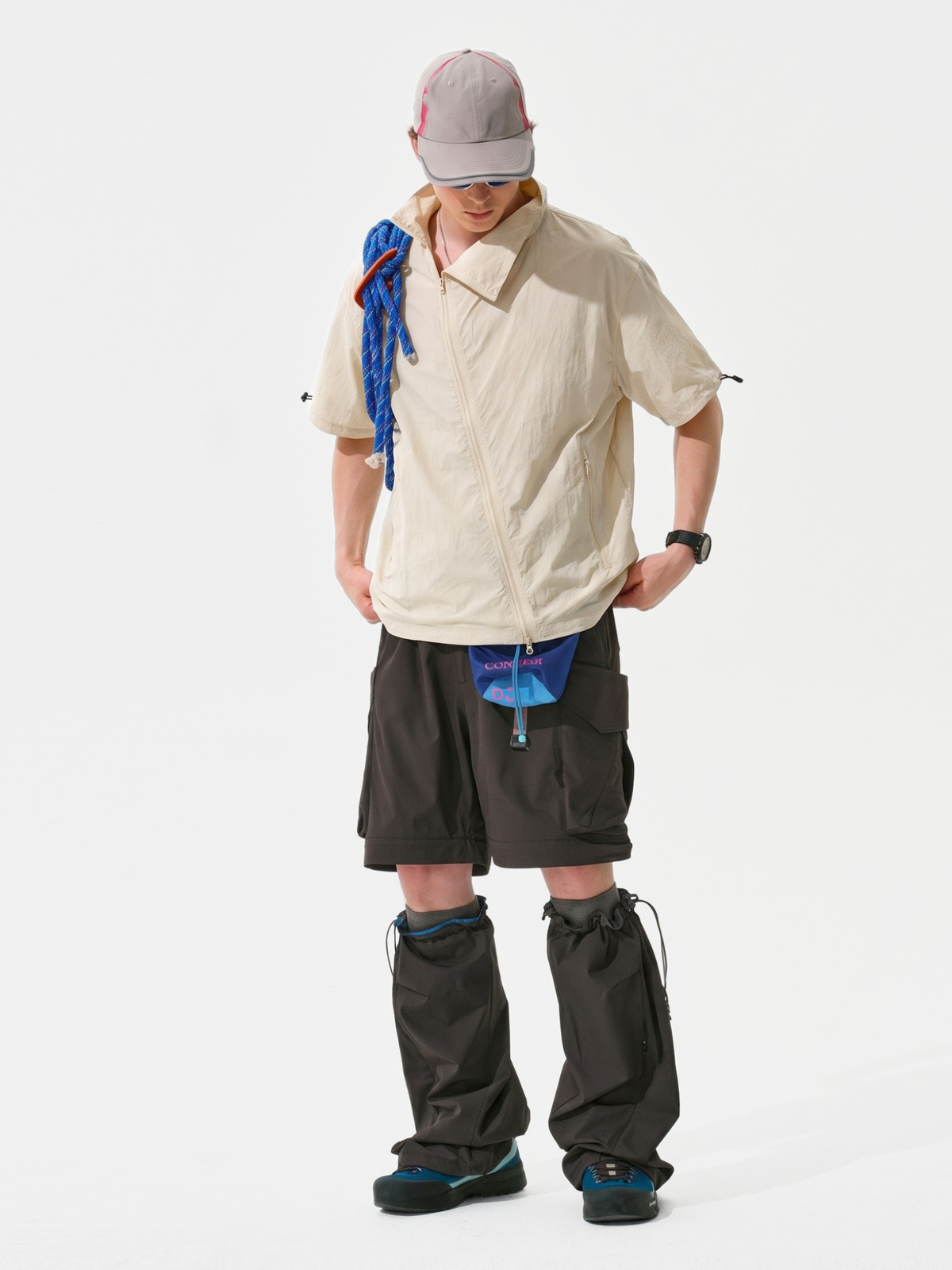Cavevein - Asymmetric Zip Quick-Dry Stand Collar Shirt