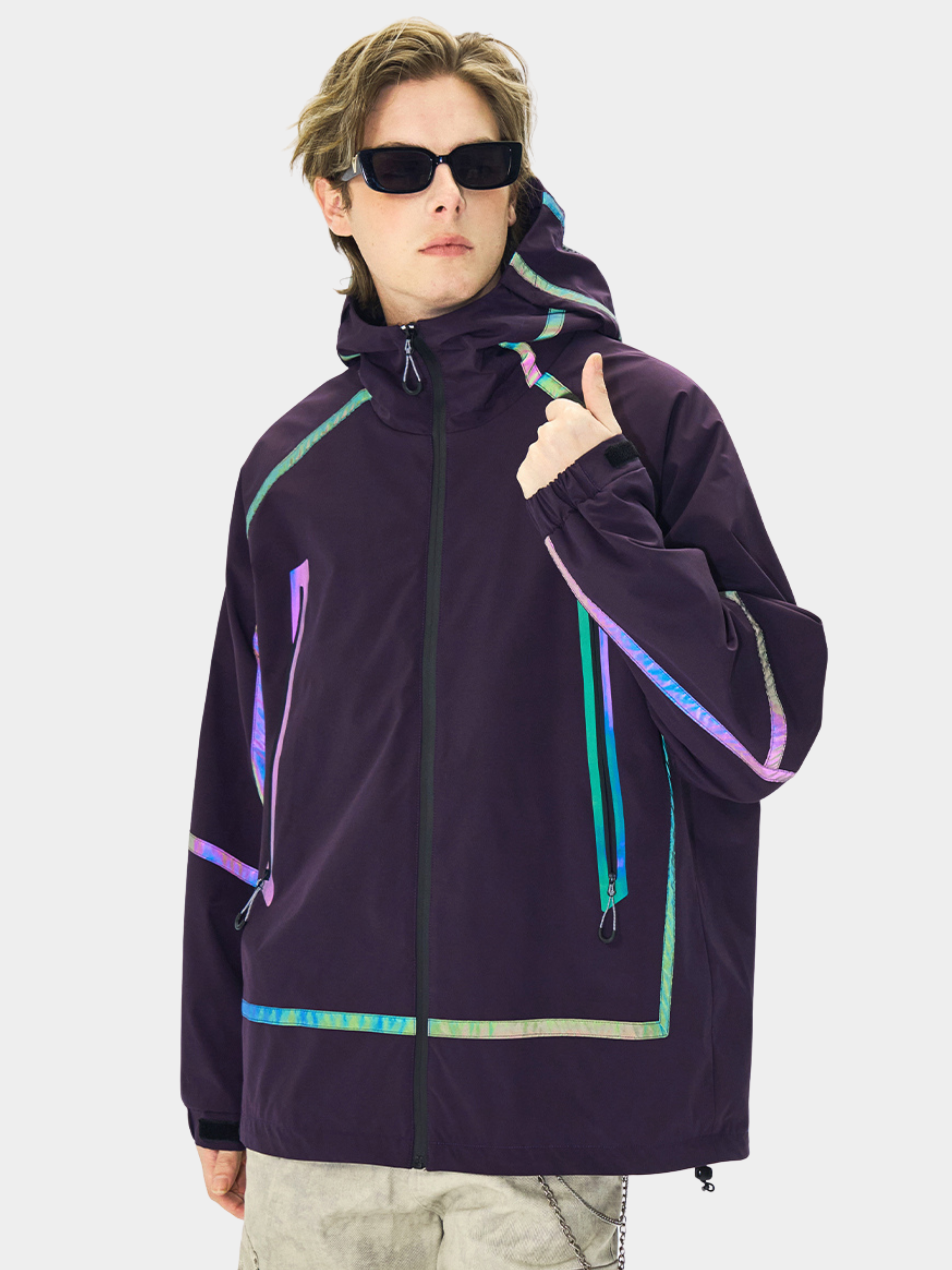 CougarBoard - Unisex Loose Fit Reflective Hooded Utility Jacket
