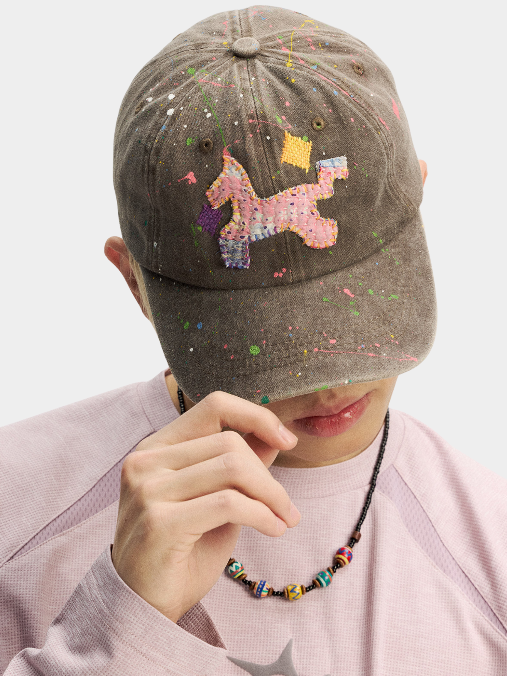 ArtSway - Hand-Embroidered Splatter Wash Baseball Cap
