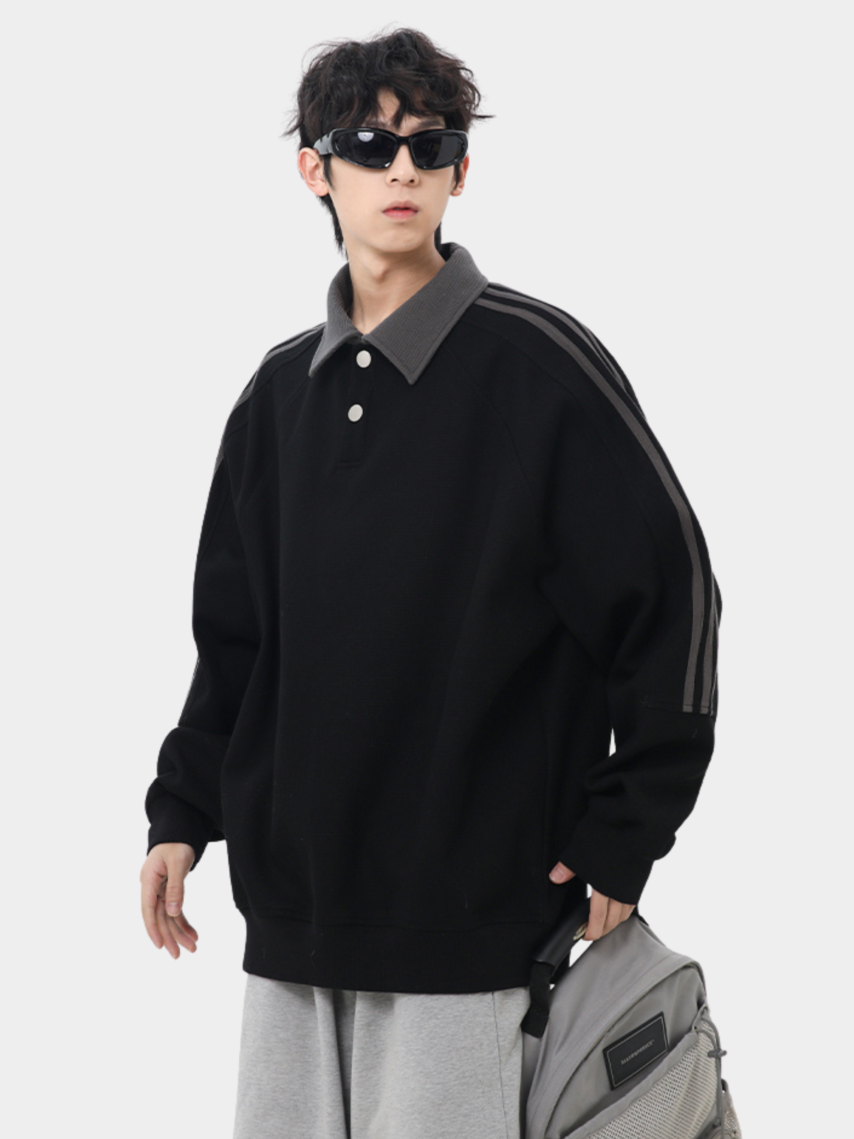 DryFlask - Men's Polo Collar Pullover Sweatshirt