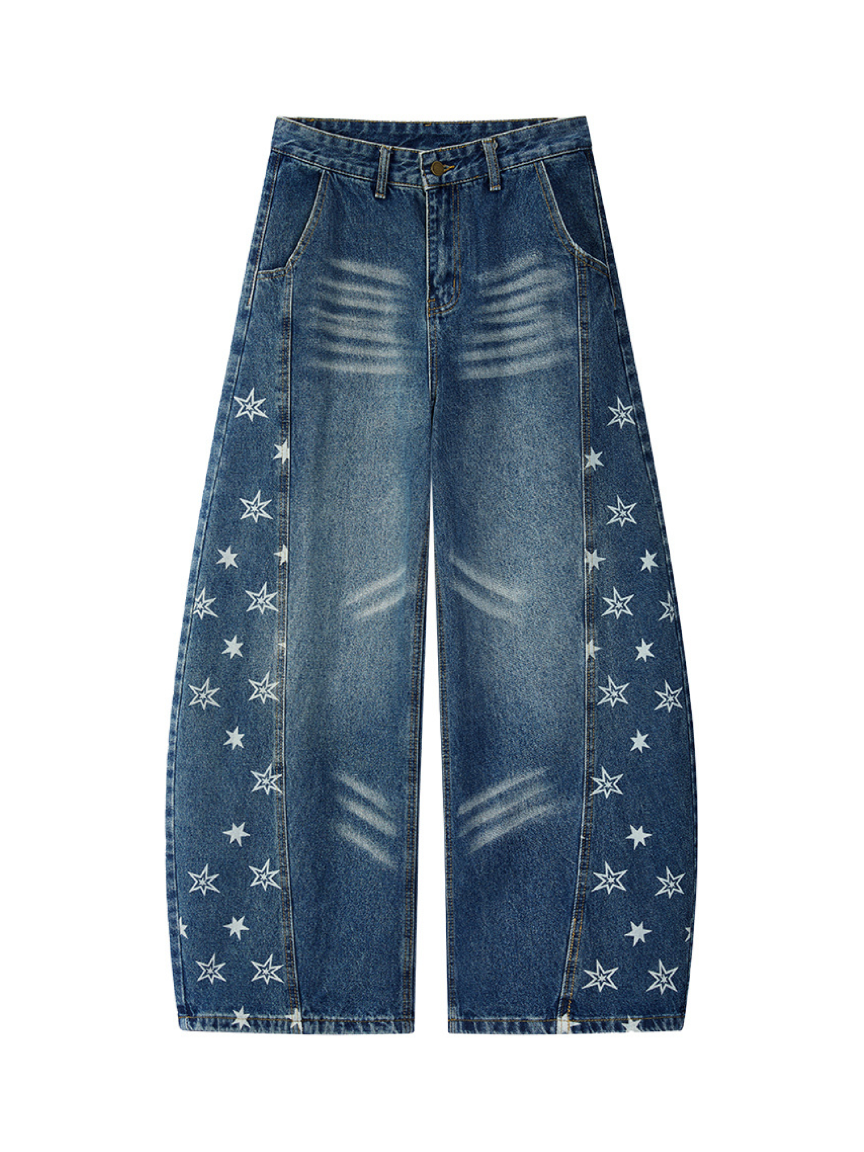 Gravitas - Women's Star-Print Washed Scimitar Denim Pants