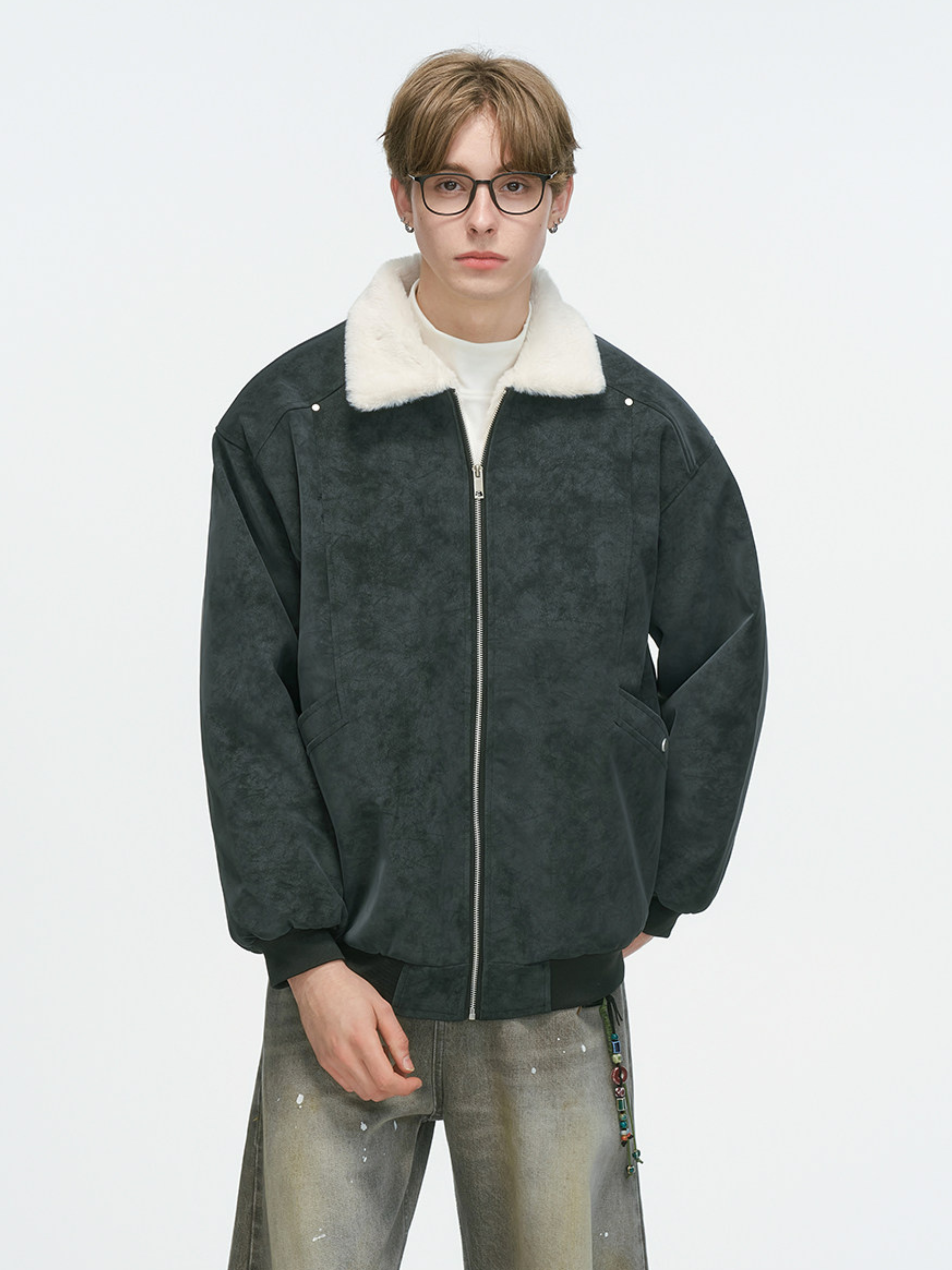 Ironpath - Men's Shearling-Lined PU Leather Insulated Jacket