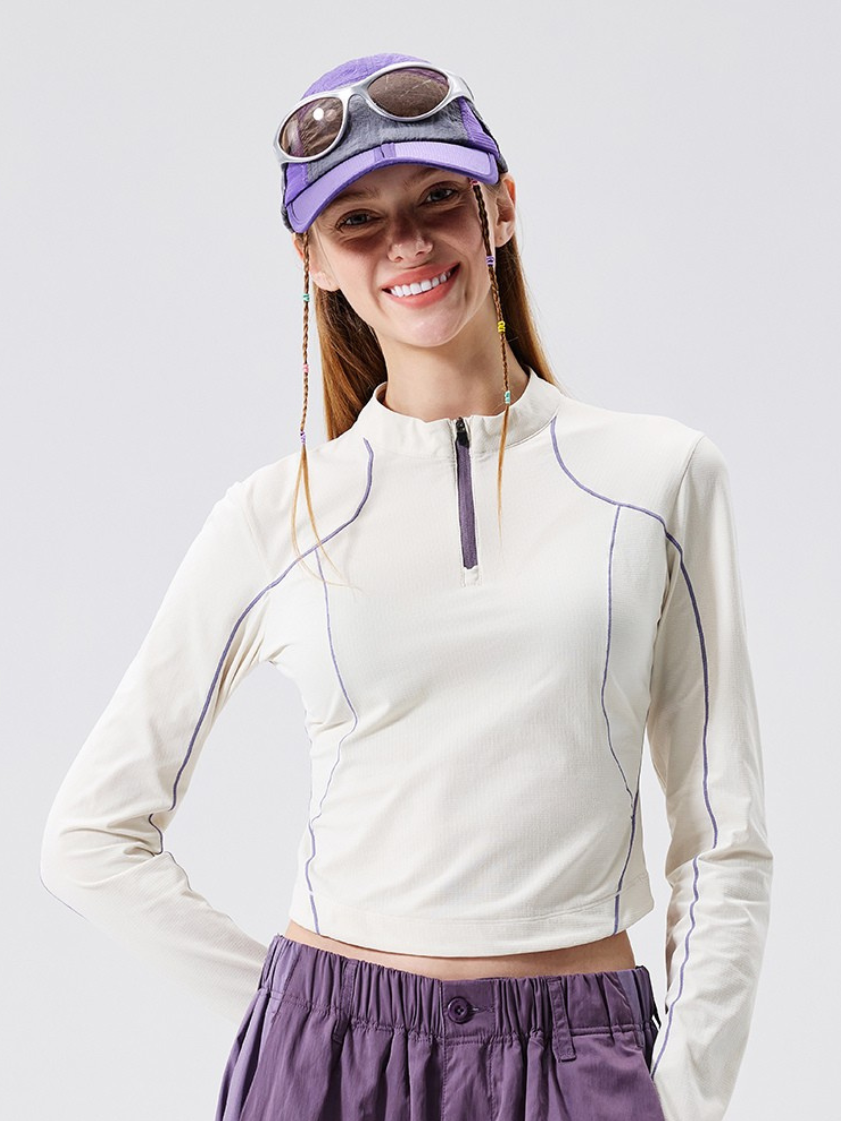 Frostthorn - Women's Half-Zip Mock Neck Yoga & Training Long Sleeve Tee