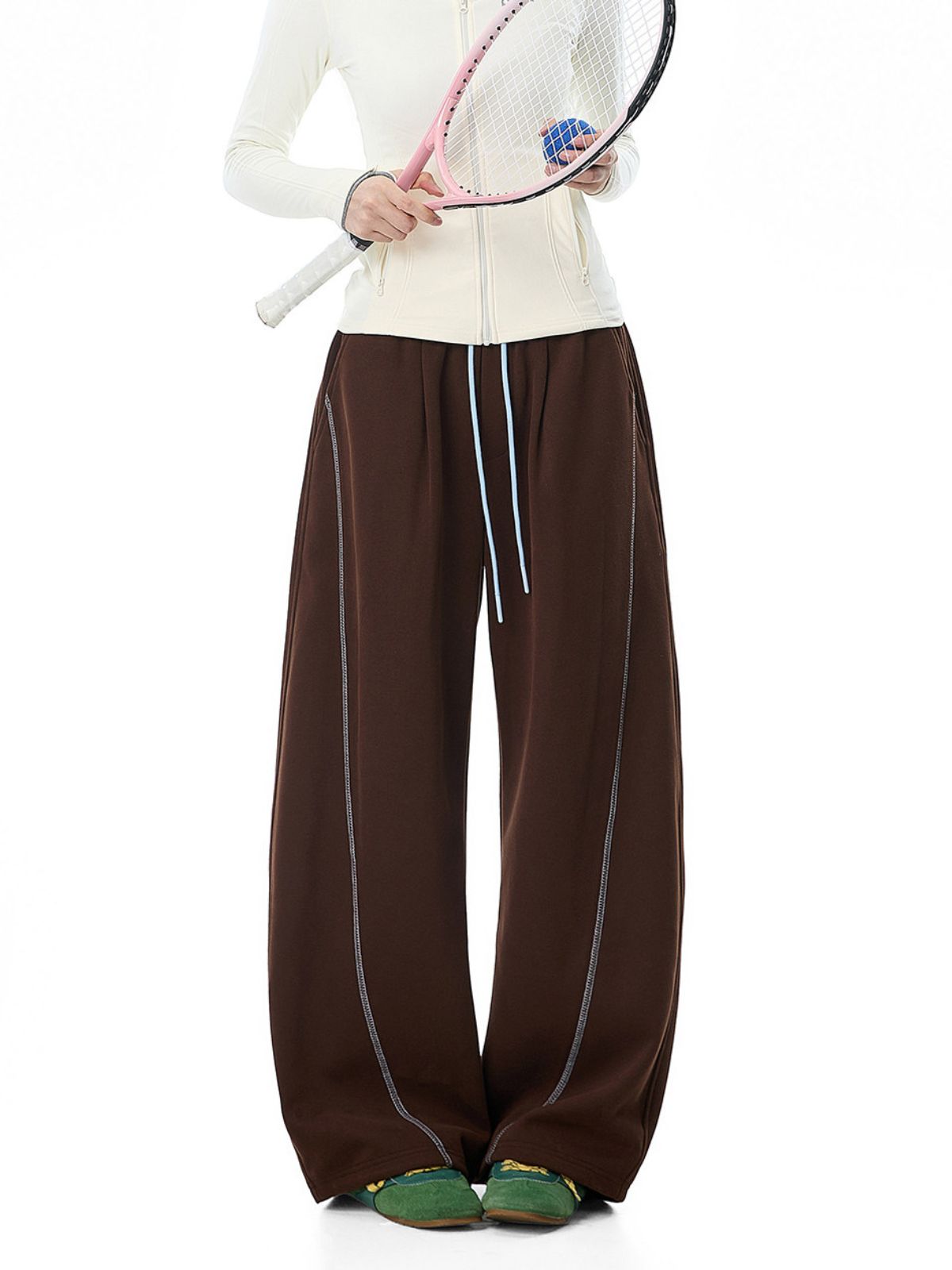 DustCloud - Women's Color-Block Curved-Leg Relaxed Sweatpants