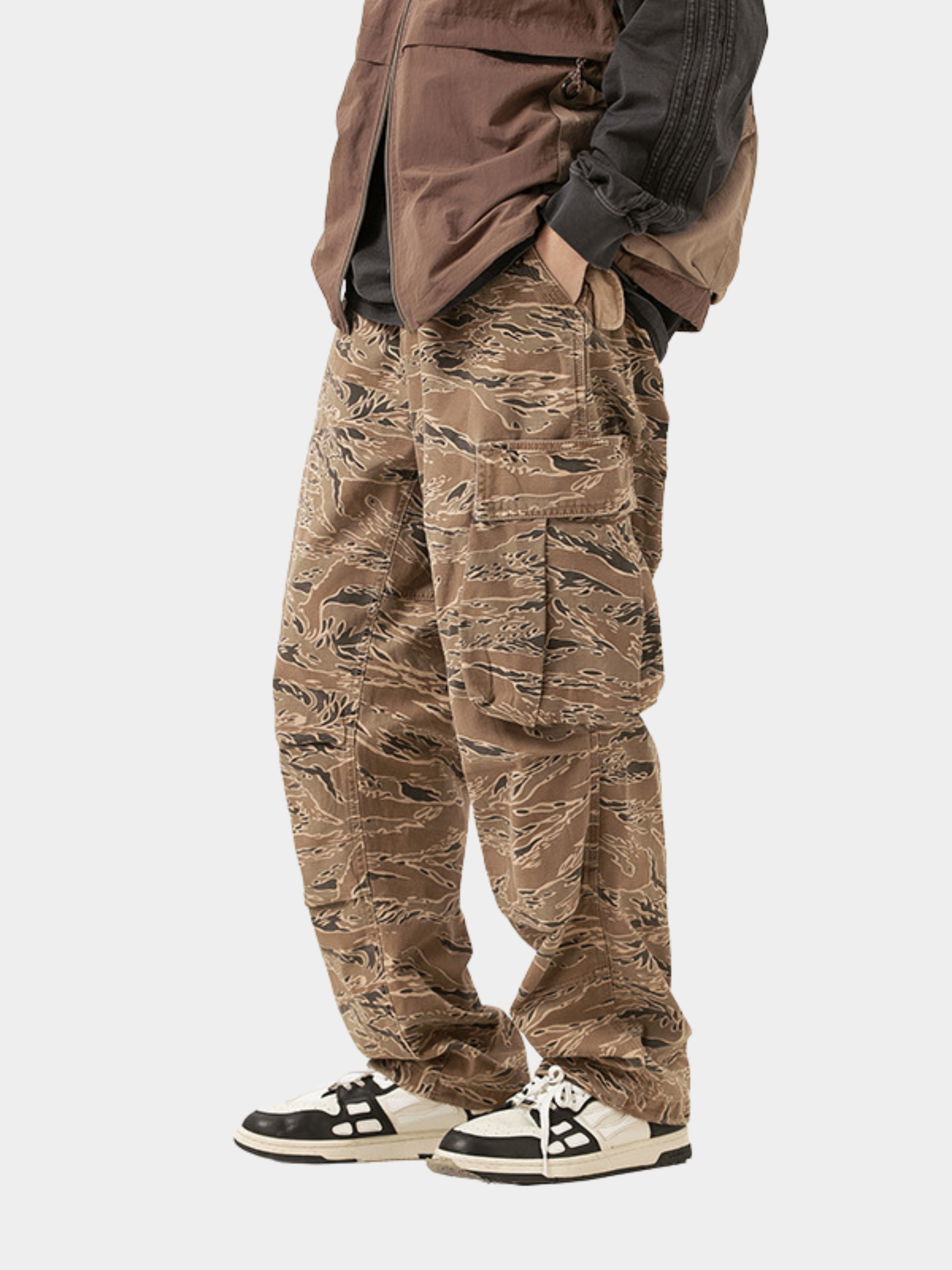 GripGlove - Men's Relaxed Fit Camo Cargo Pants GONGGAR SPORTS