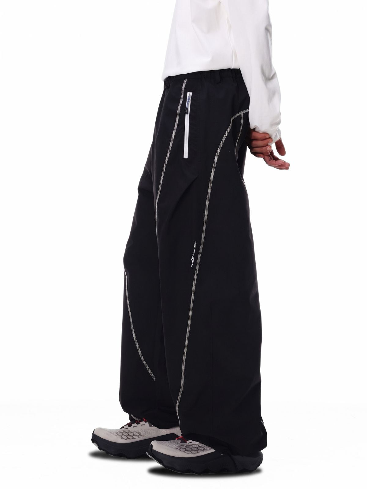 Cavefault - Water-Repellent Color-Block Curved-Leg Pants