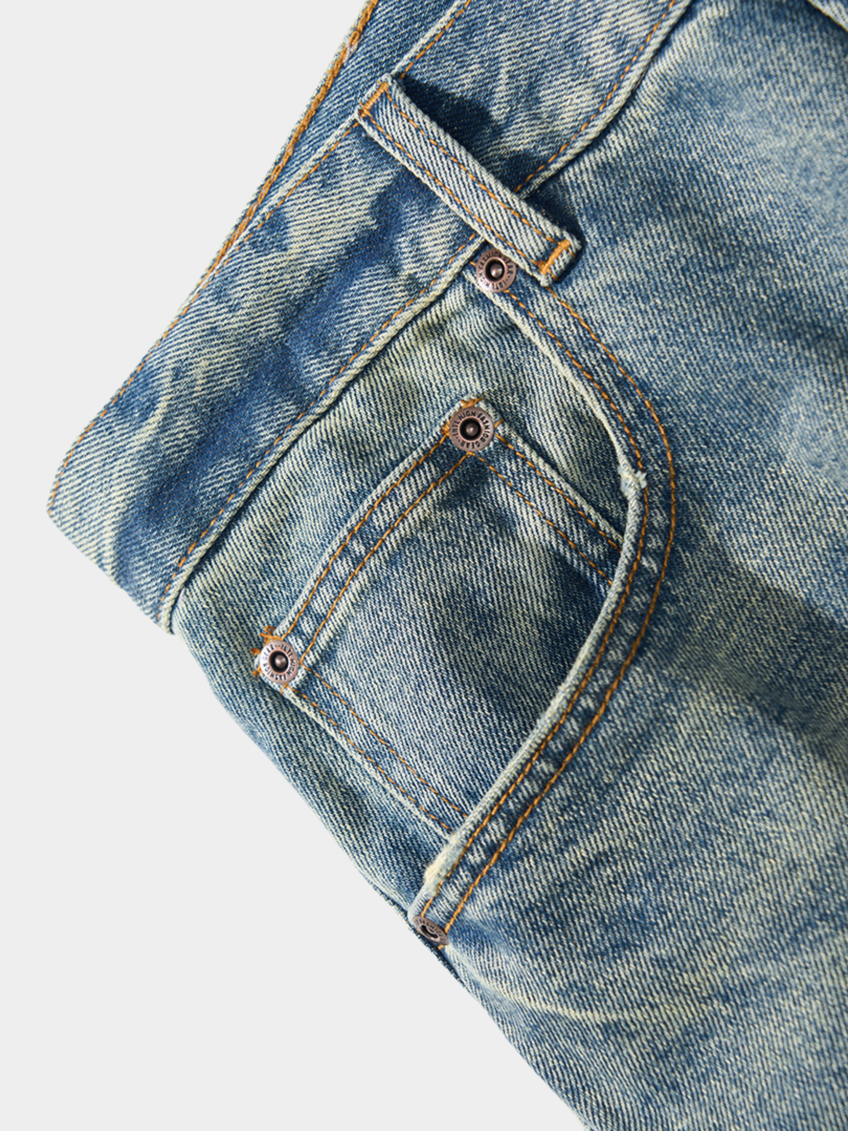 Tempestfire - Men's Washed Denim Wide-Leg Jeans