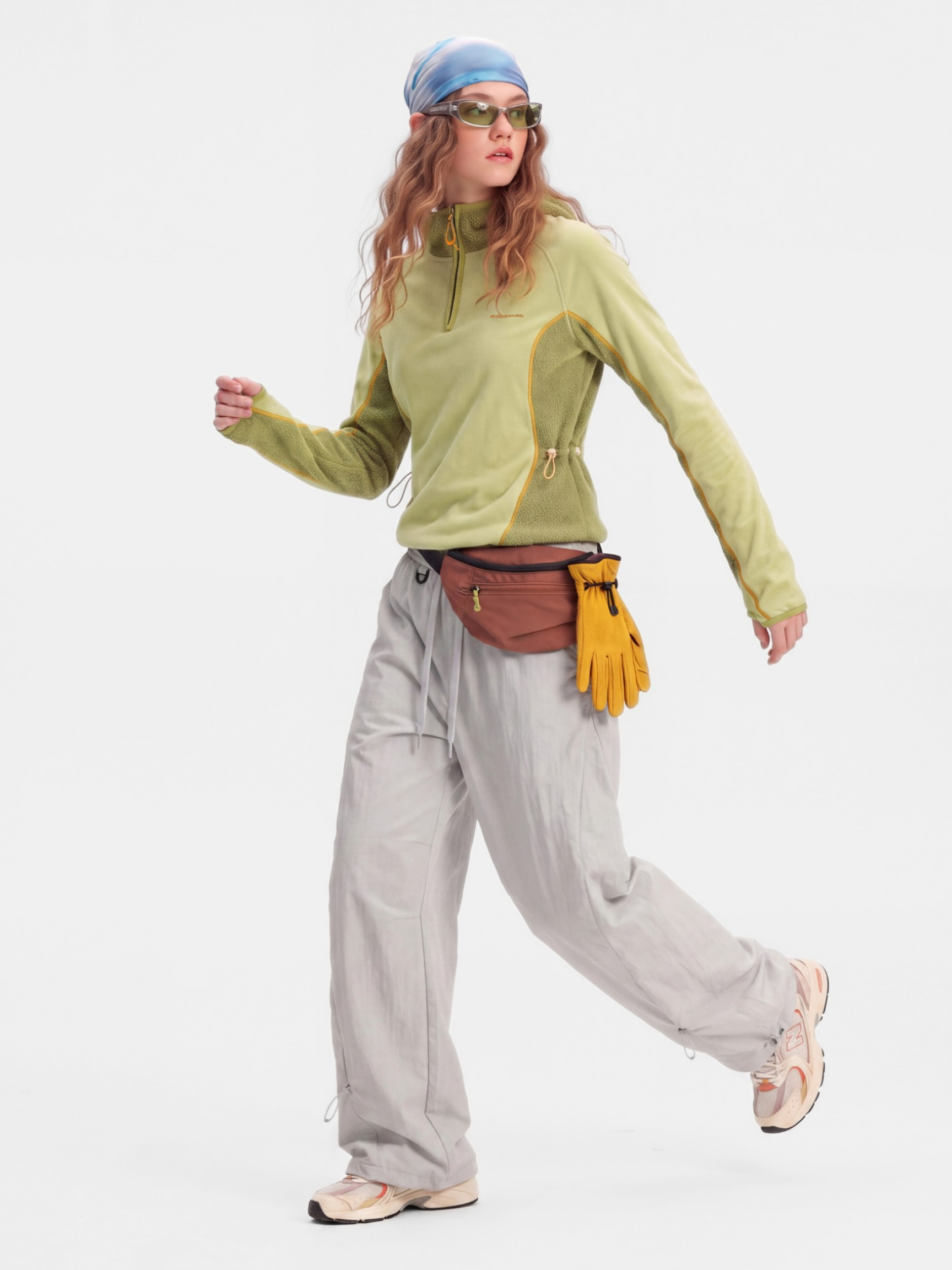 FadeSplit - Women's Fleece-Lined Utility Half-Zip Long-Sleeve Top